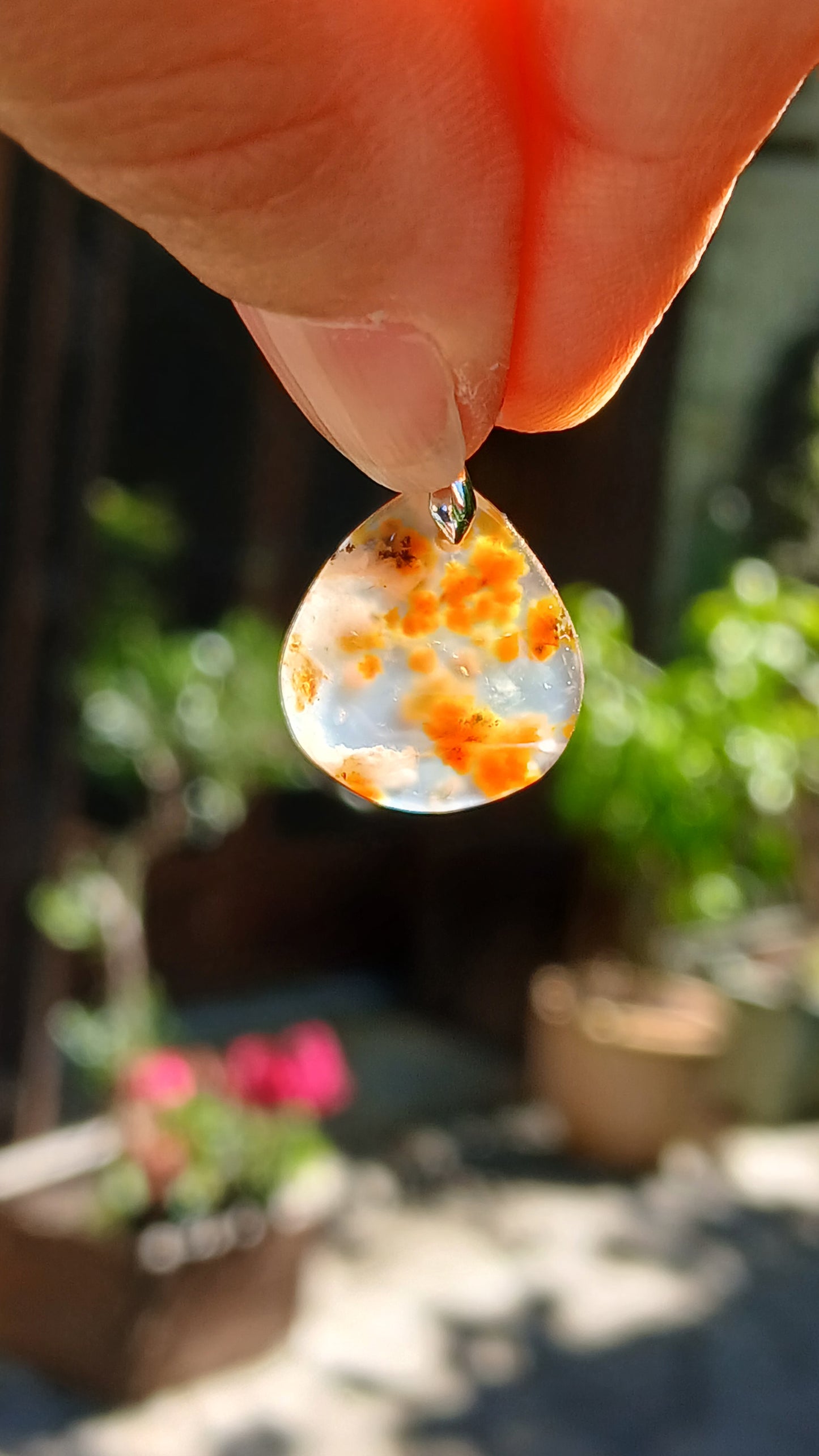 Pendentif Agate dendritique d'Inde n°19