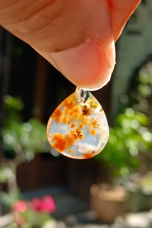 Pendentif Agate dendritique d'Inde n°19