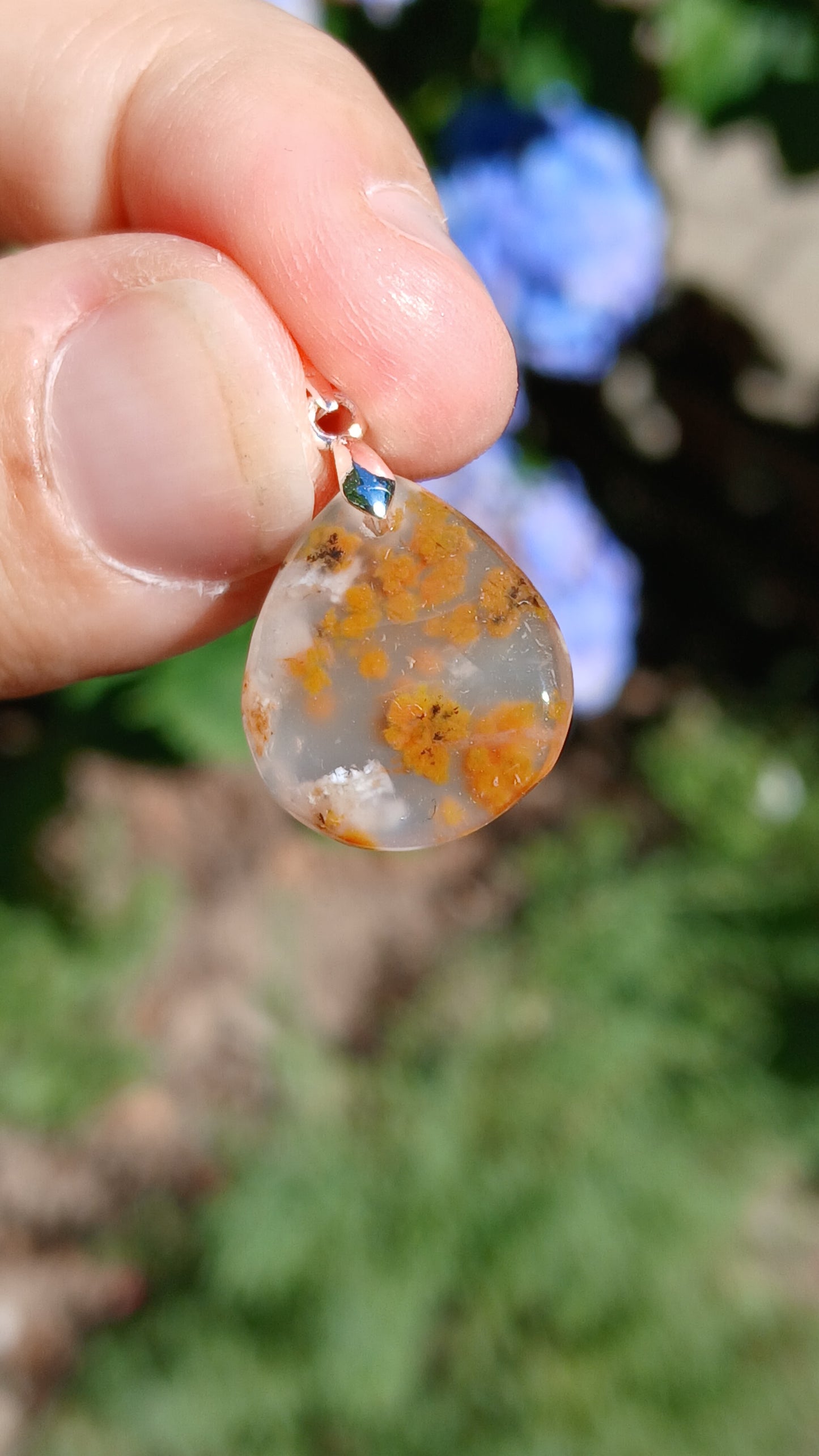 Pendentif Agate dendritique d'Inde n°19