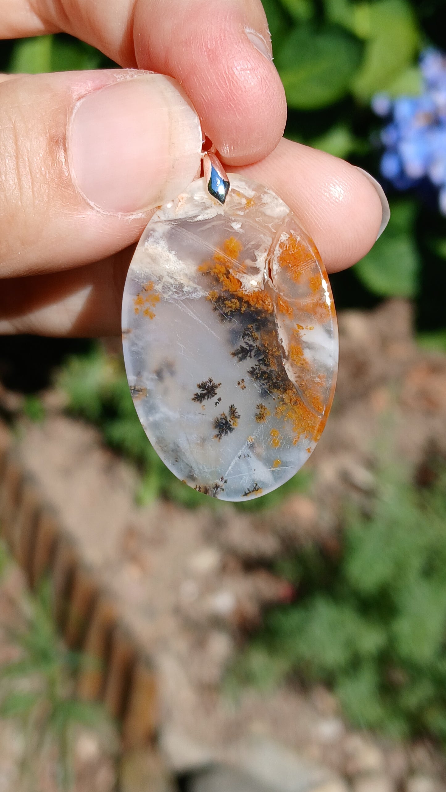 Pendentif Agate dendritique d'Inde n°8