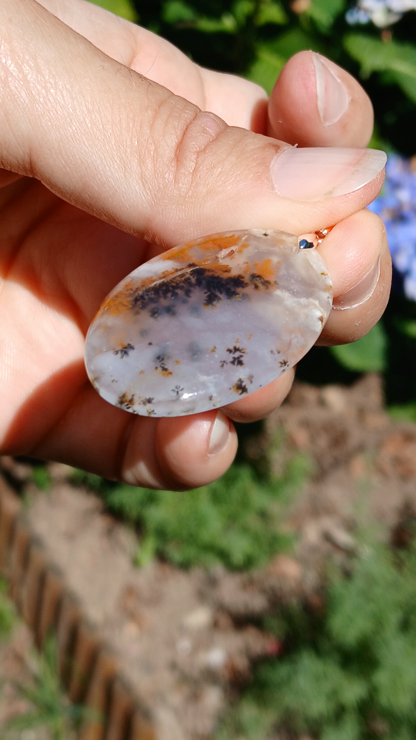 Pendentif Agate dendritique d'Inde n°8
