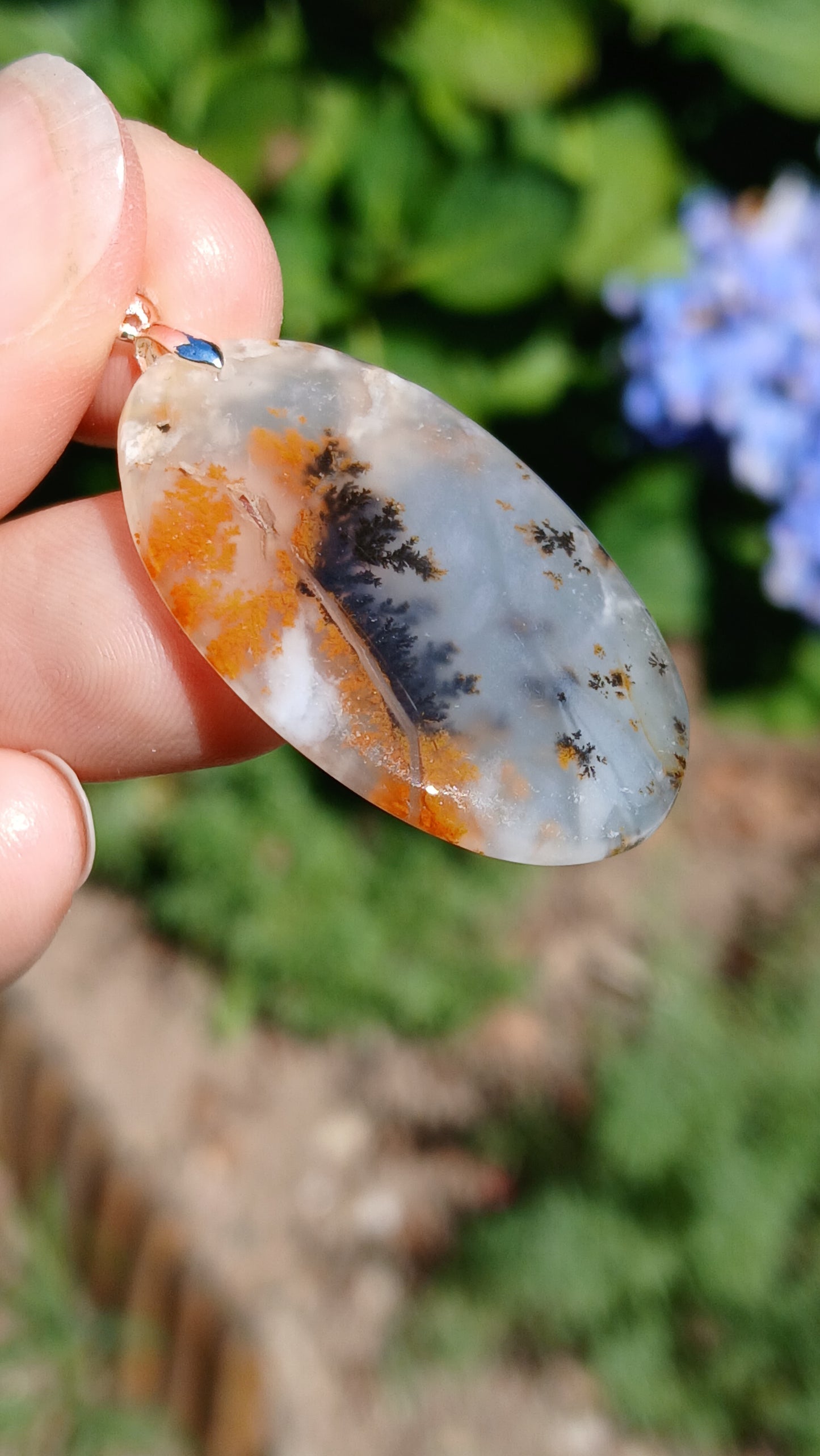Pendentif Agate dendritique d'Inde n°8