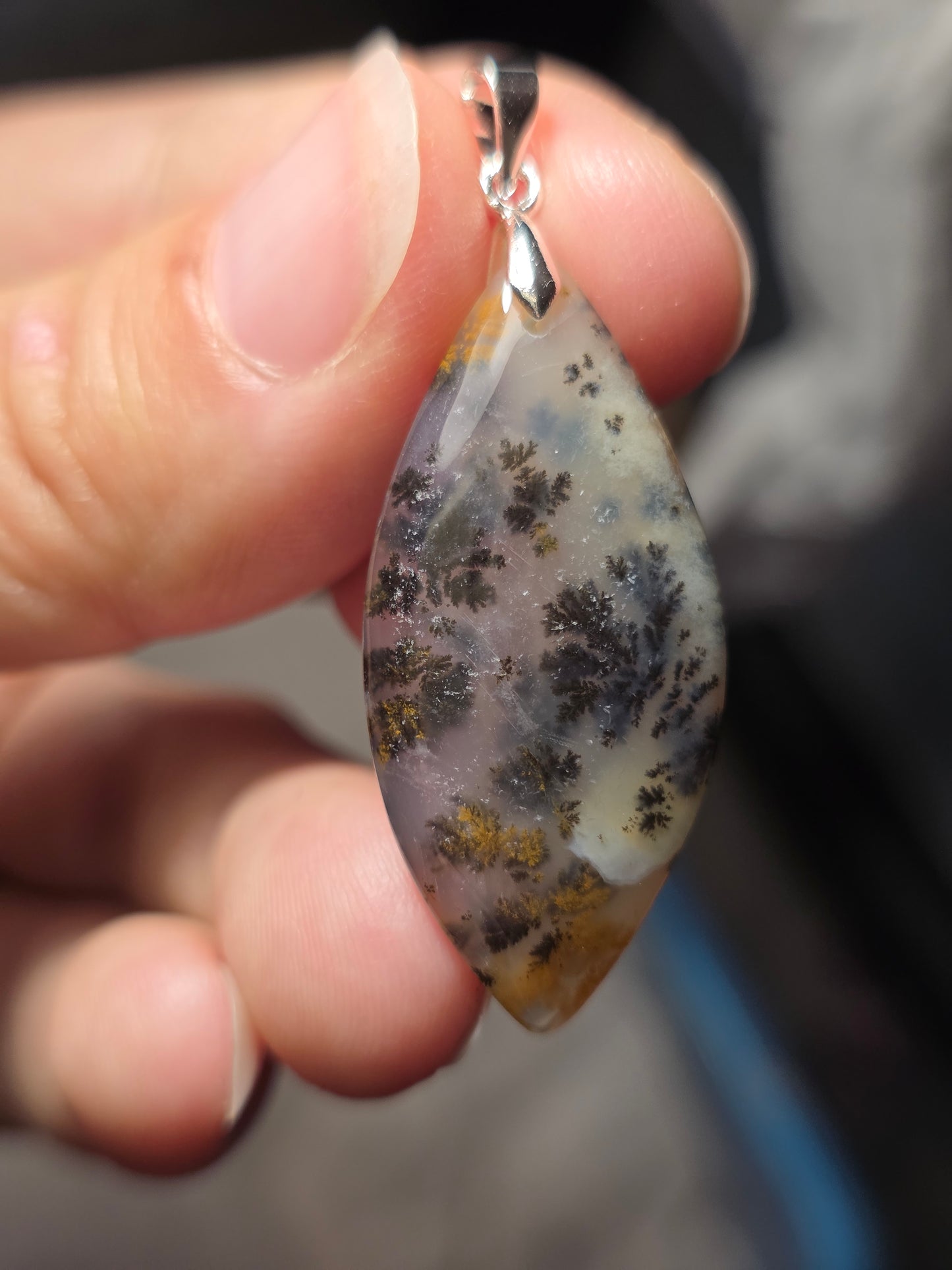 Pendentif Agate dendritique d'Inde n°12