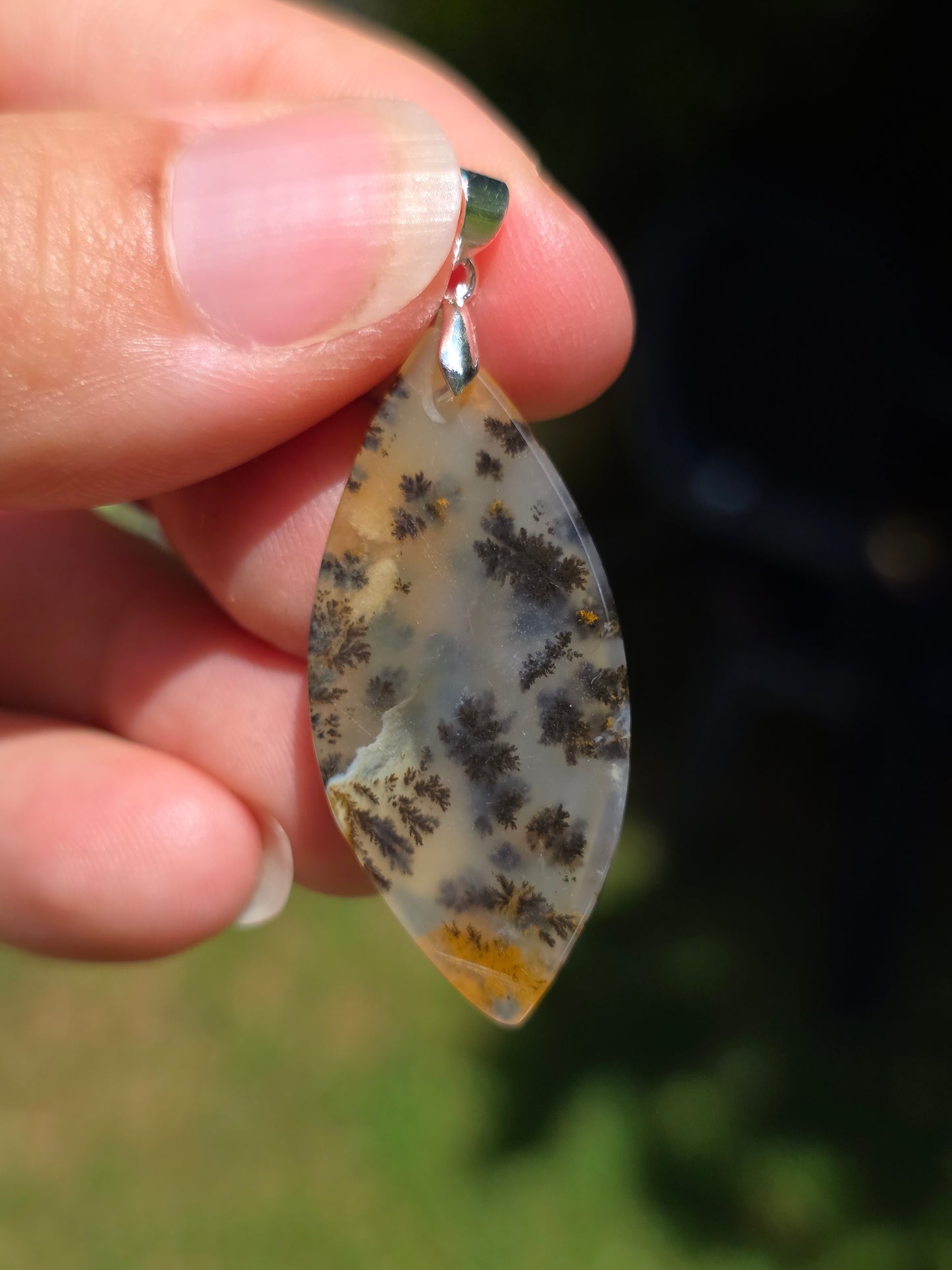 Pendentif Agate dendritique d'Inde n°12