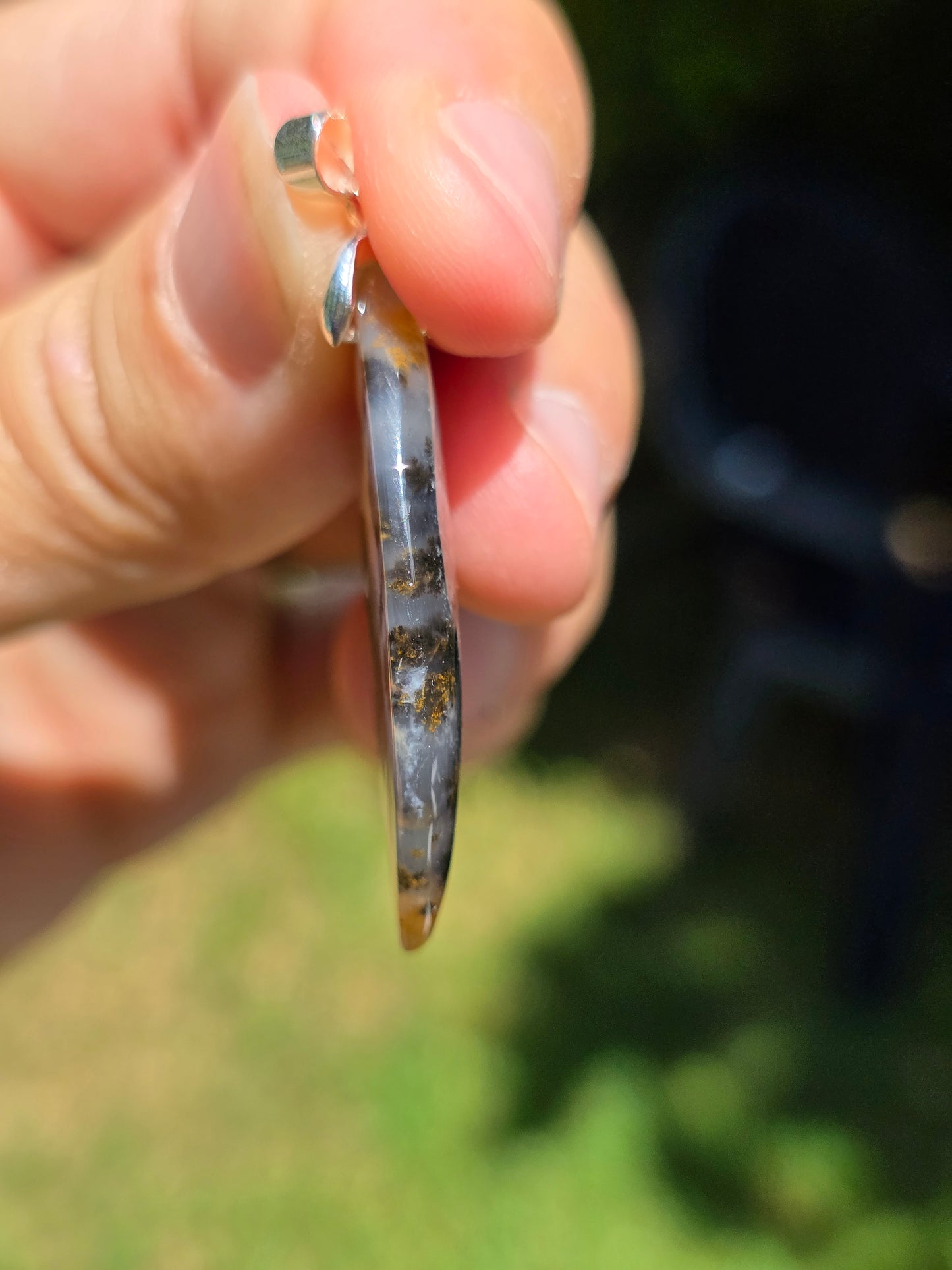 Pendentif Agate dendritique d'Inde n°12