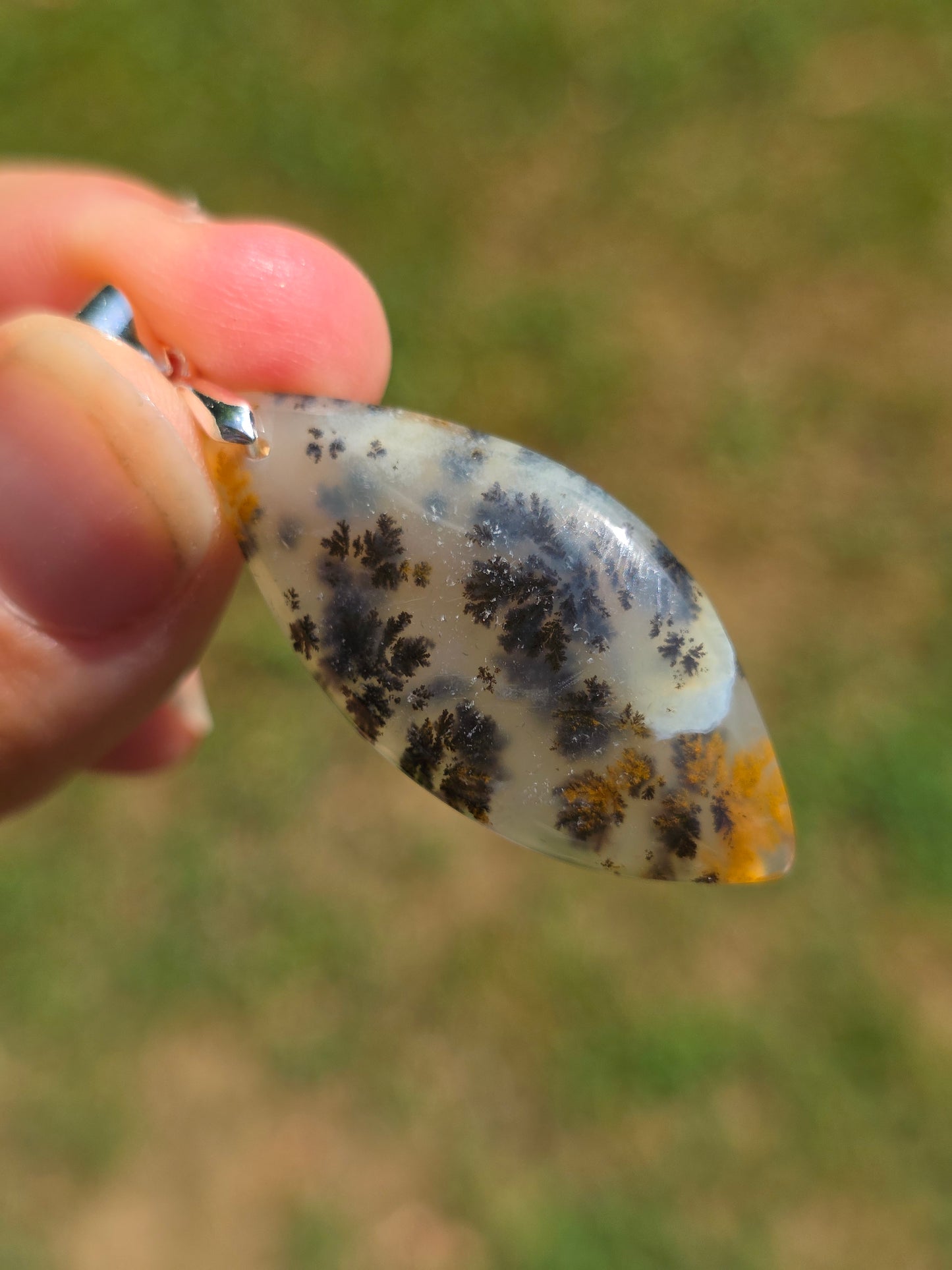 Pendentif Agate dendritique d'Inde n°12