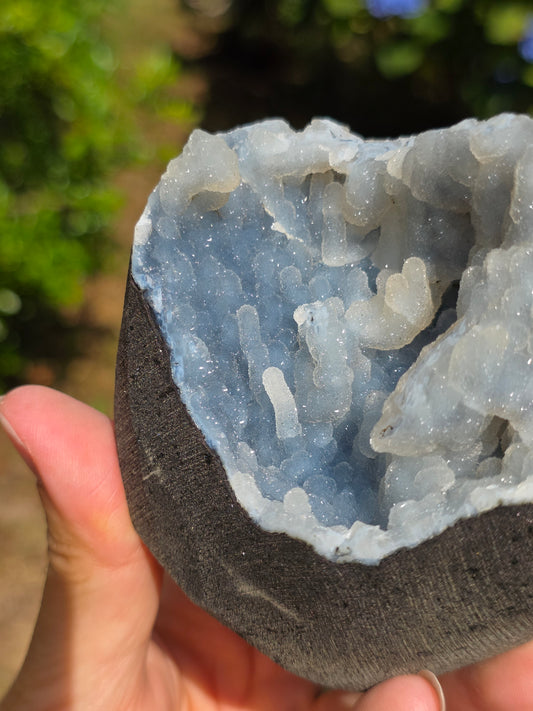 Calcédoine bleue avec Apophyllite n°3