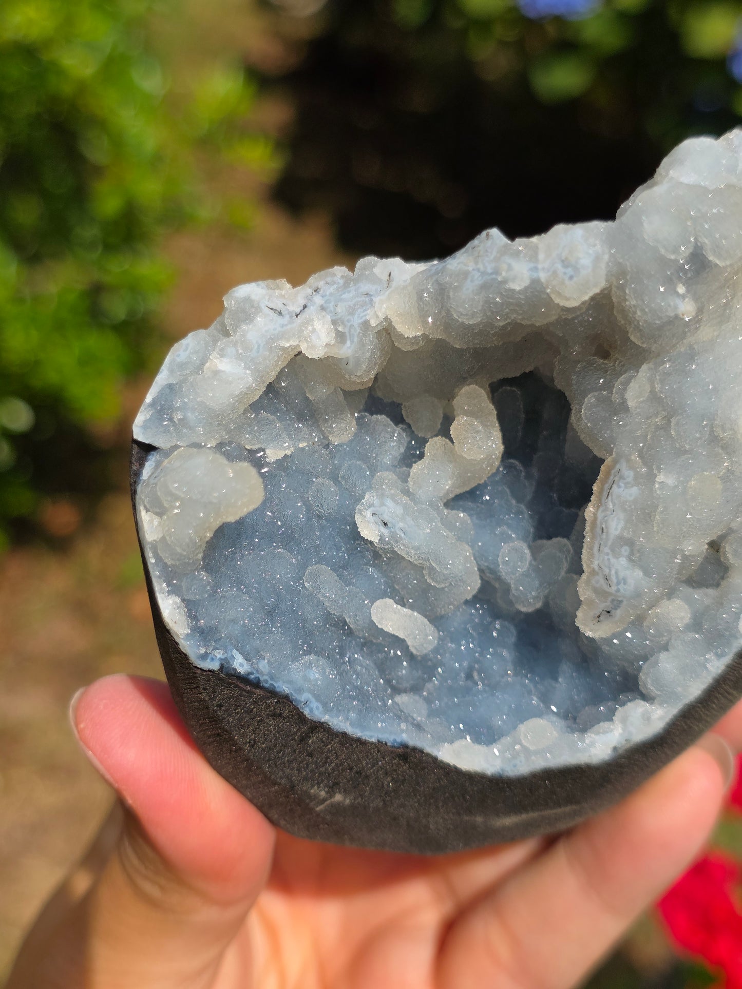 Calcédoine bleue avec Apophyllite n°3