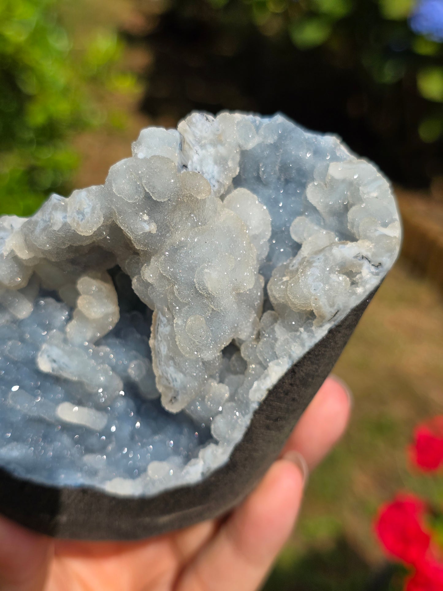 Calcédoine bleue avec Apophyllite n°3