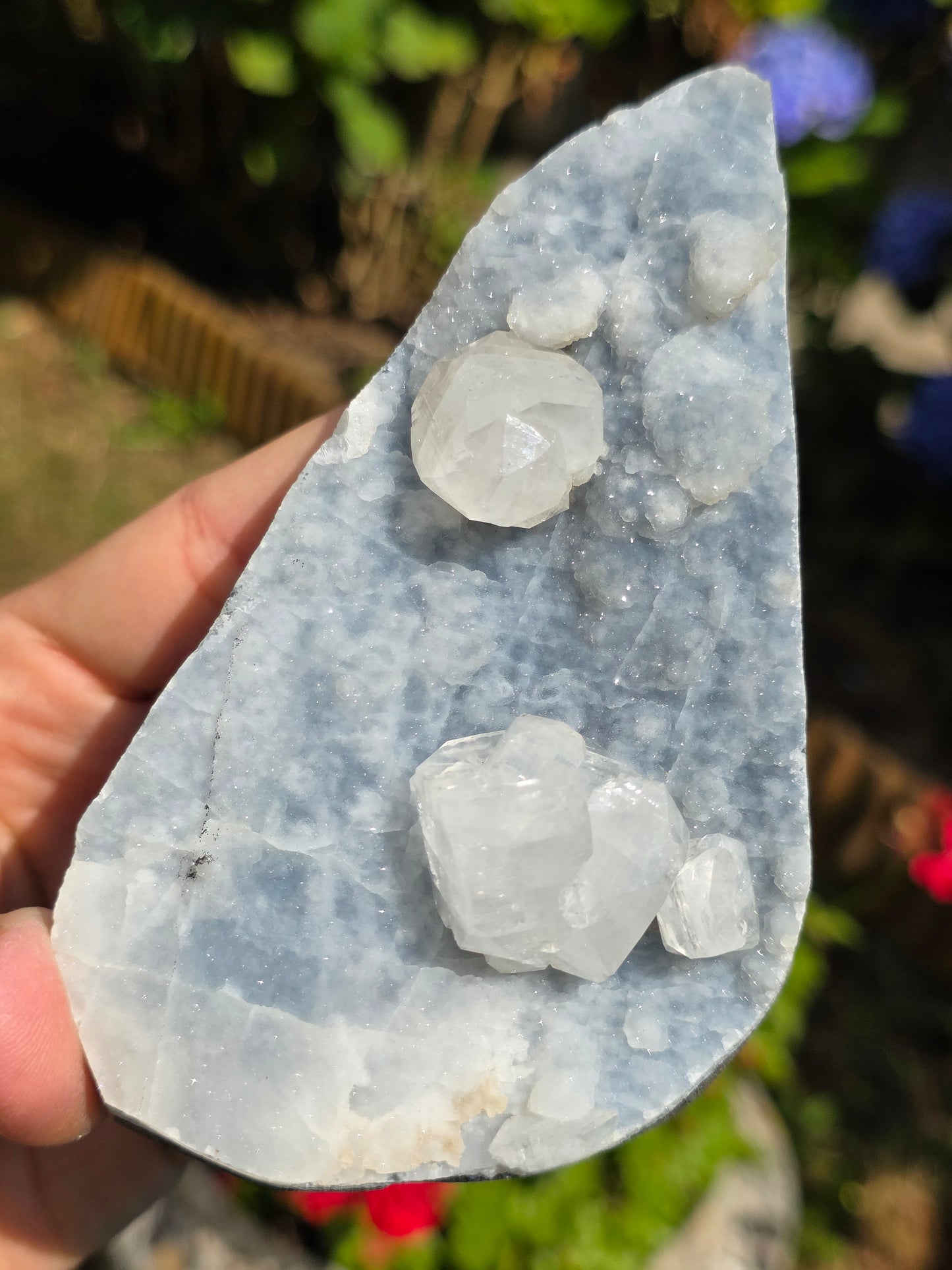 Calcédoine bleue avec Apophyllite n°5