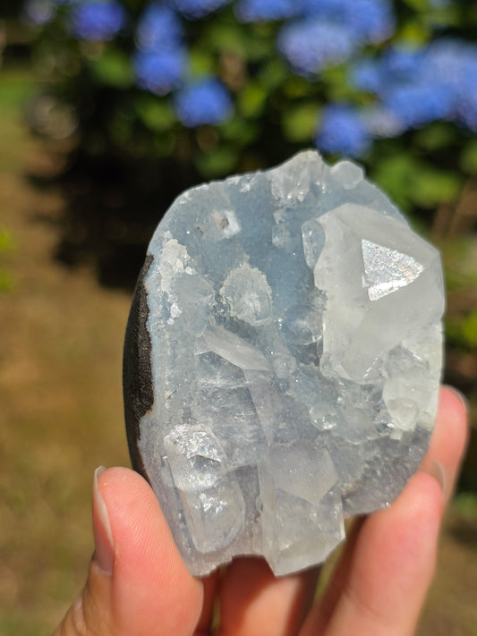 Calcédoine bleue avec Apophyllite n°8