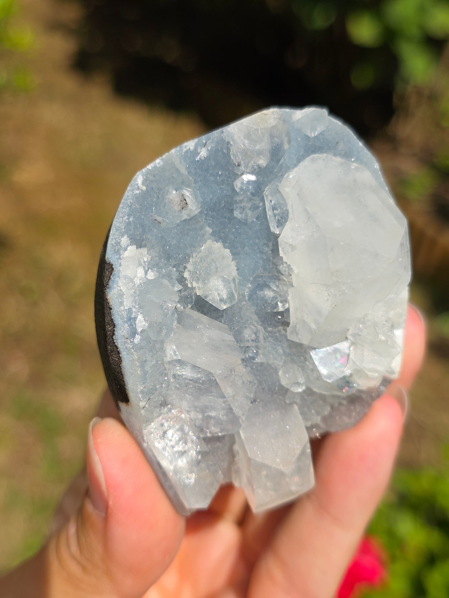 Calcédoine bleue avec Apophyllite n°8