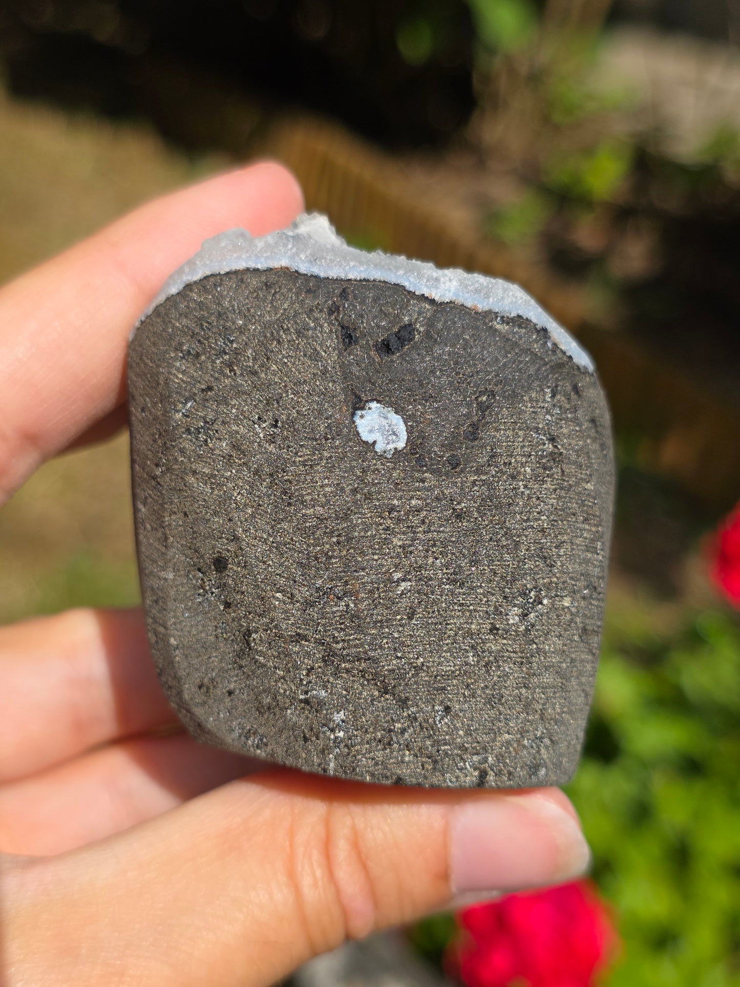 Calcédoine bleue avec Apophyllite n°8