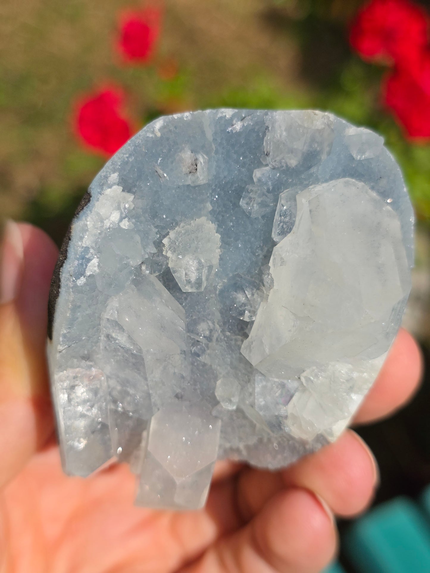 Calcédoine bleue avec Apophyllite n°8