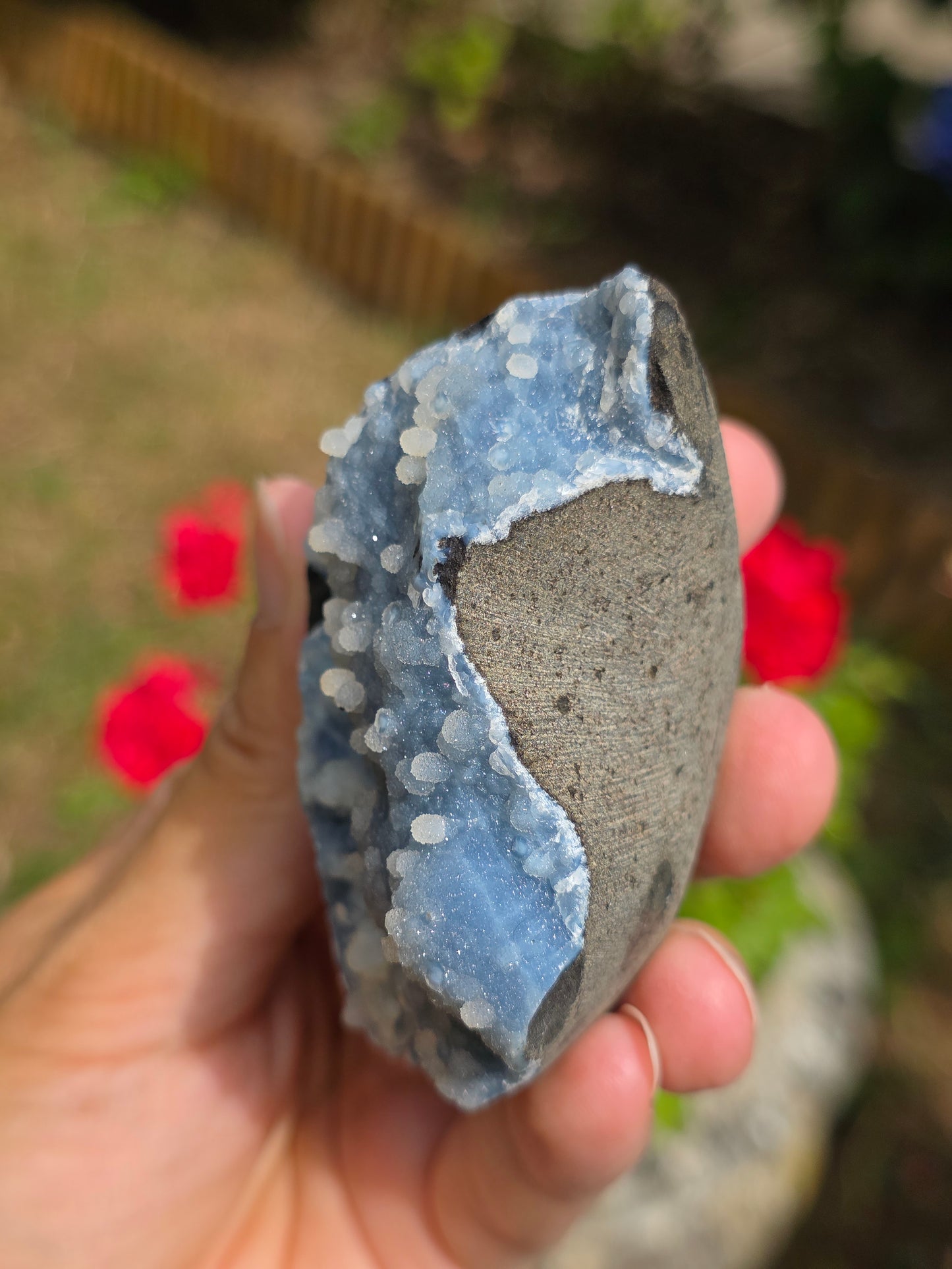 Calcédoine bleue avec Apophyllite n°13
