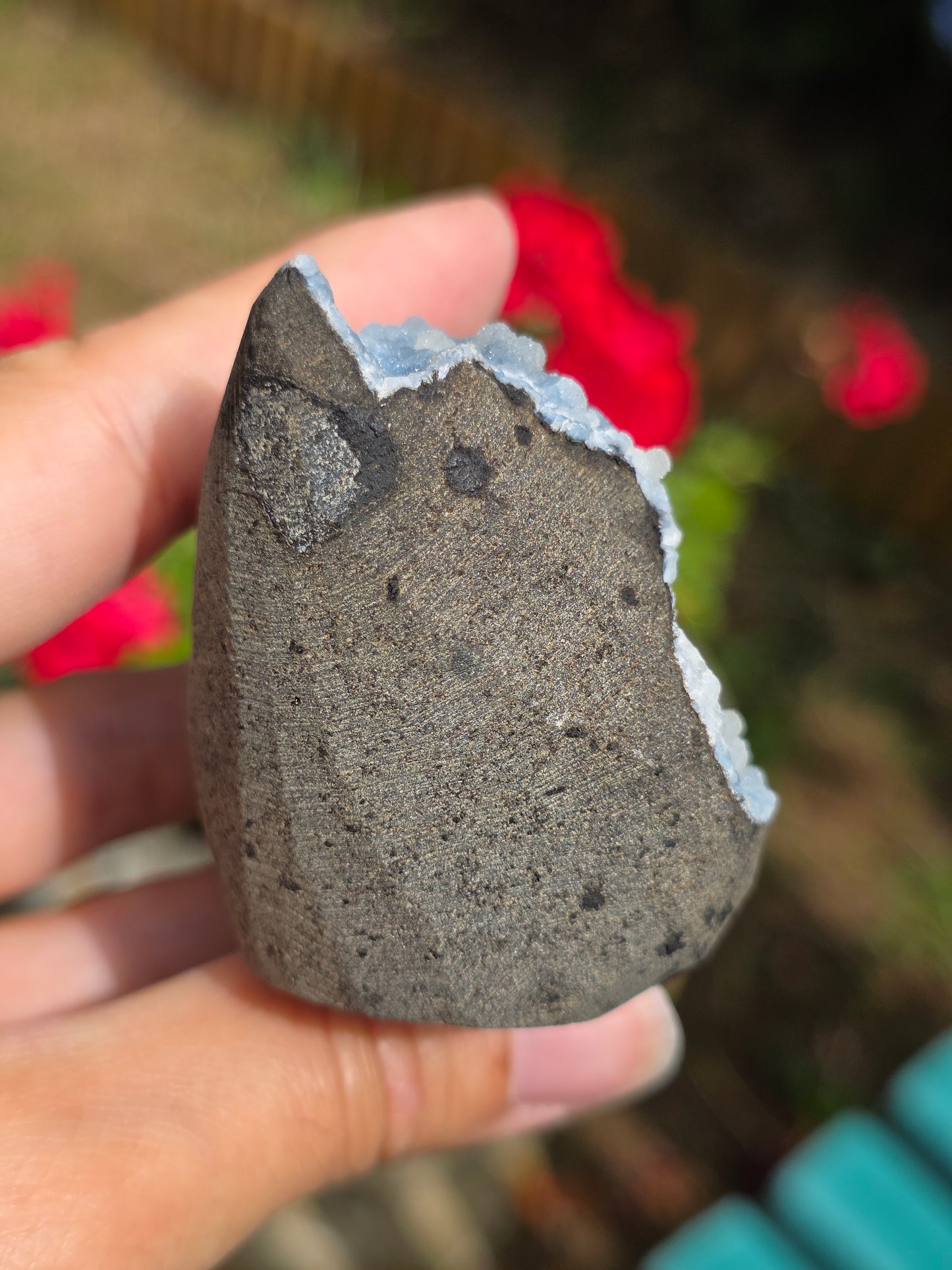 Calcédoine bleue avec Apophyllite n°13