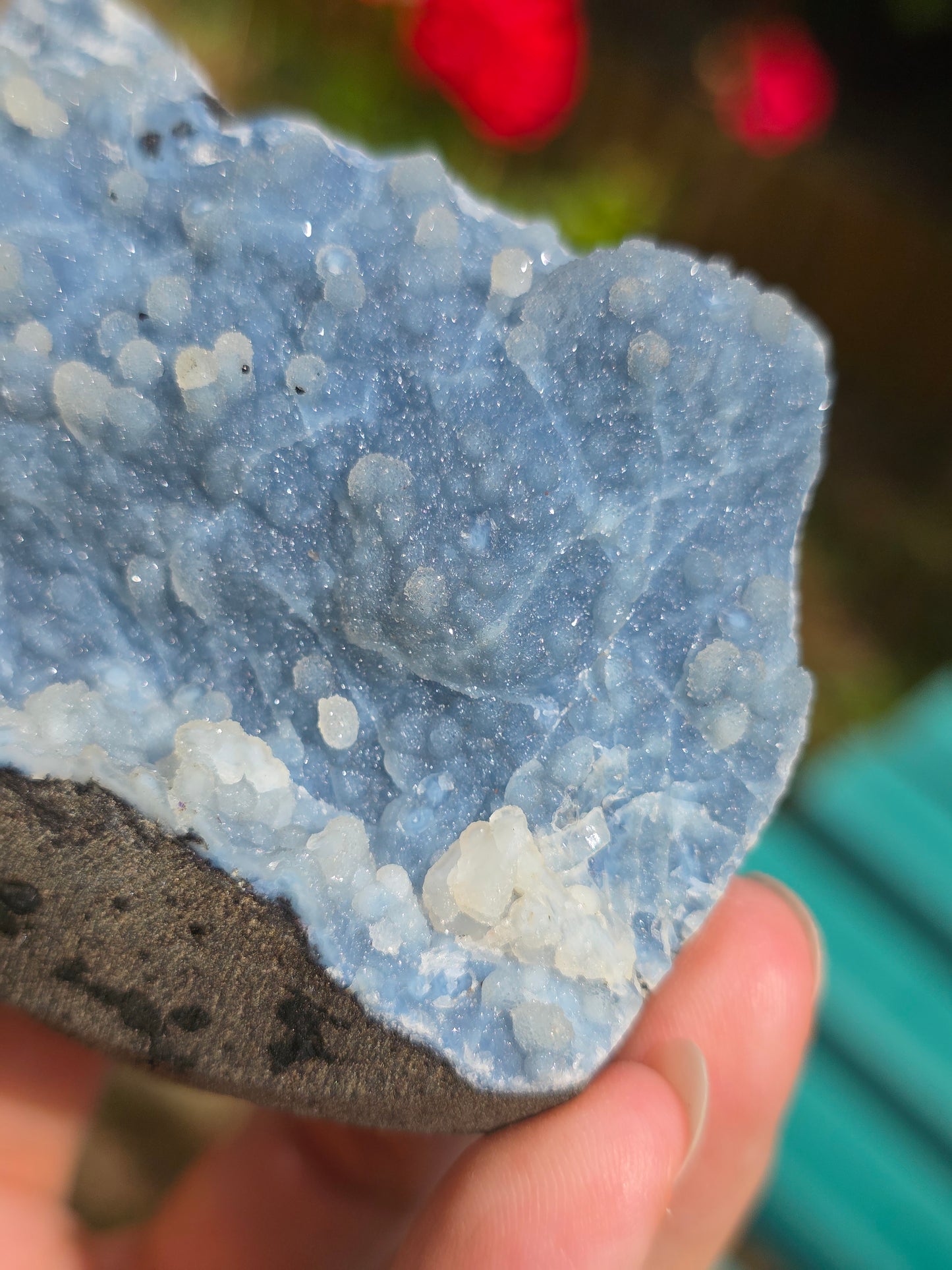 Calcédoine bleue avec Apophyllite n°13