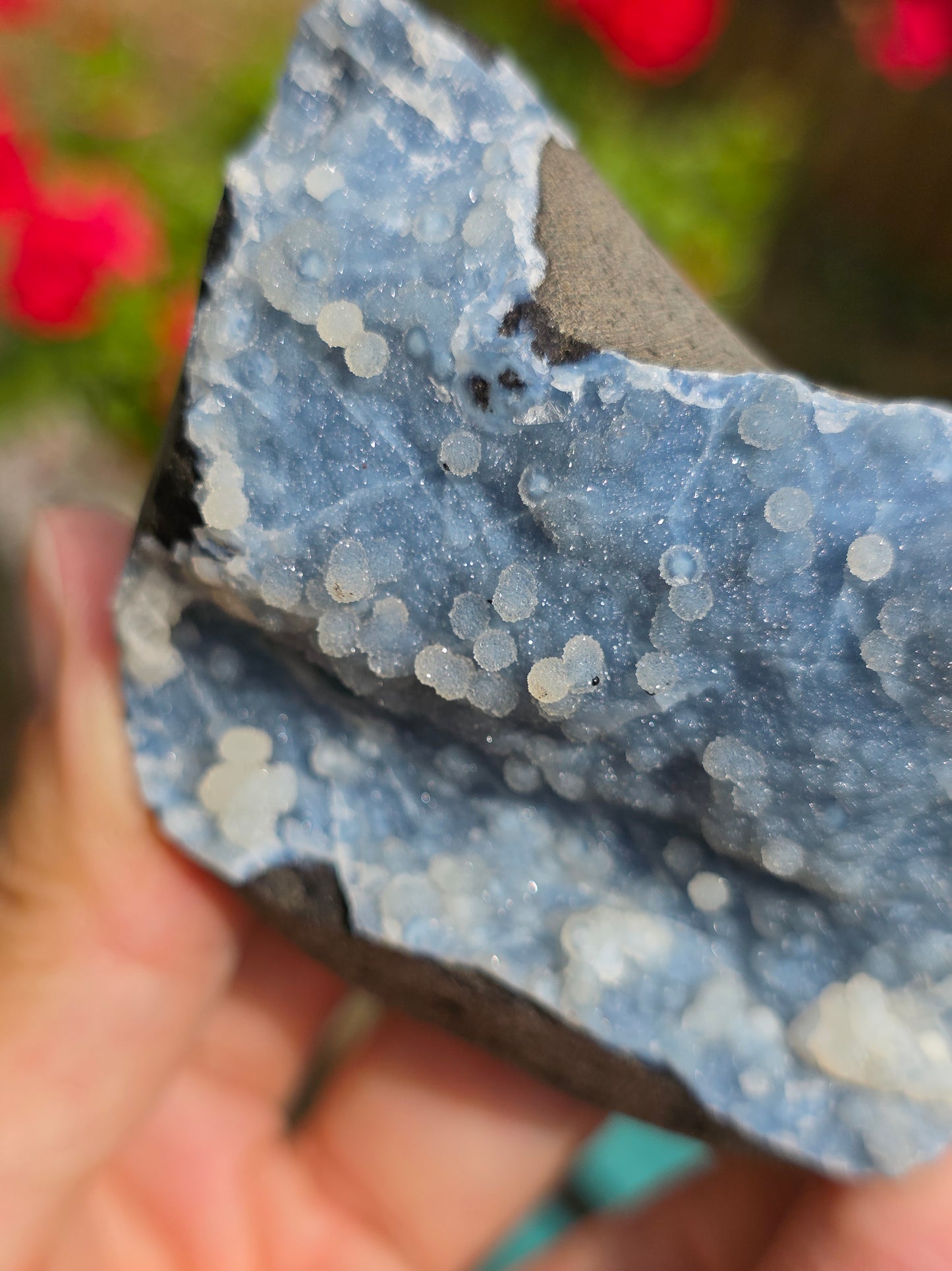 Calcédoine bleue avec Apophyllite n°13