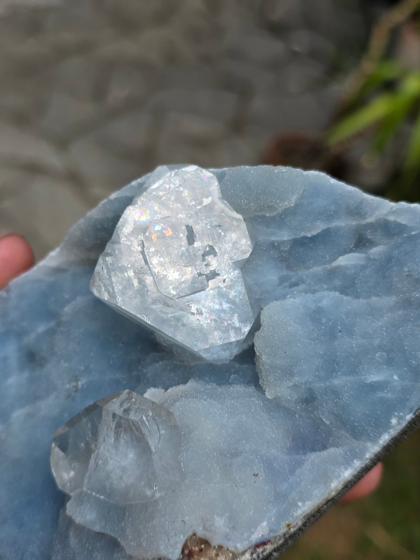 Calcédoine bleue avec Apophyllite n°19