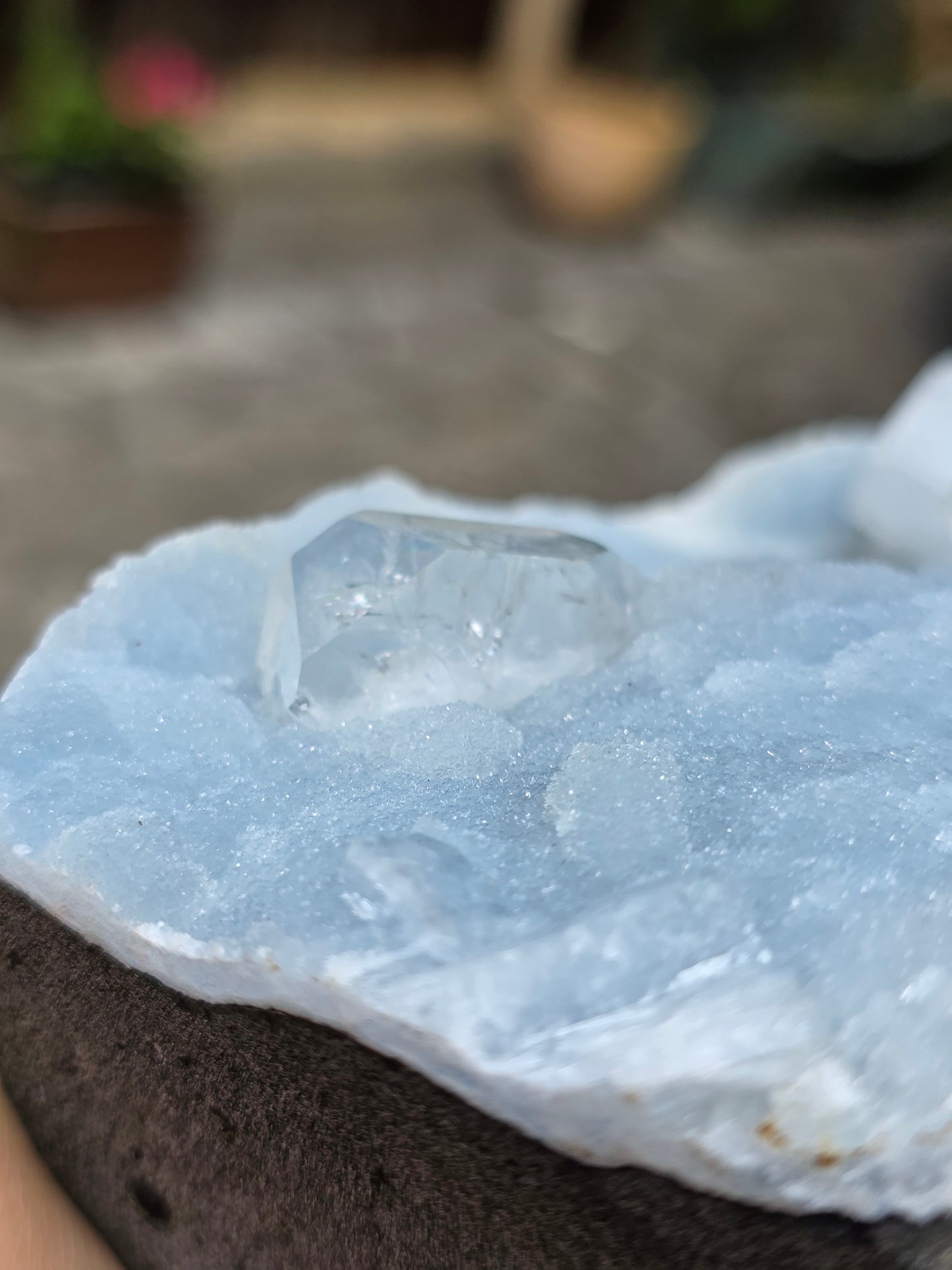 Calcédoine bleue avec Apophyllite n°19