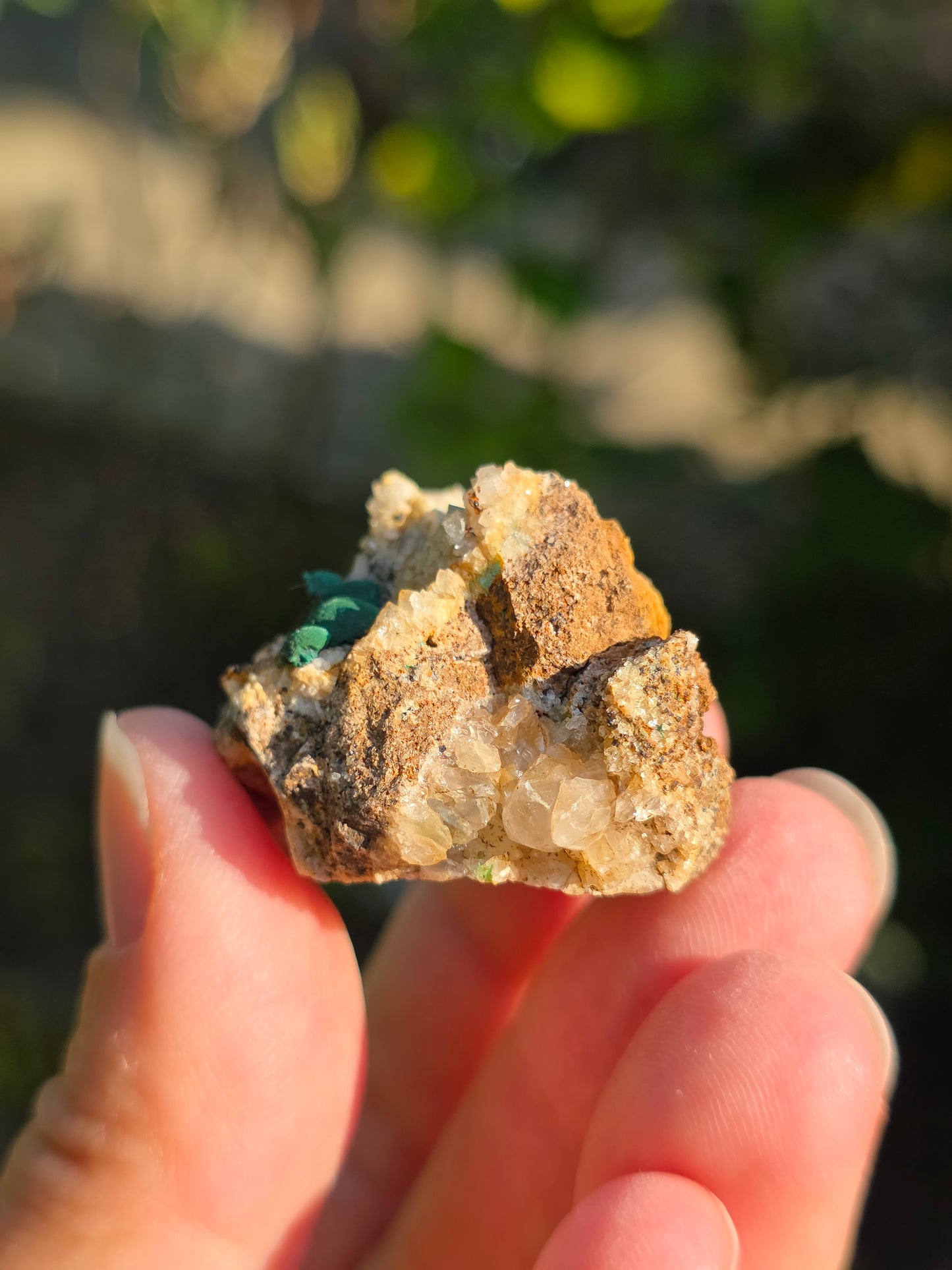 Malachite sur Quartz de l'Aveyron n°1