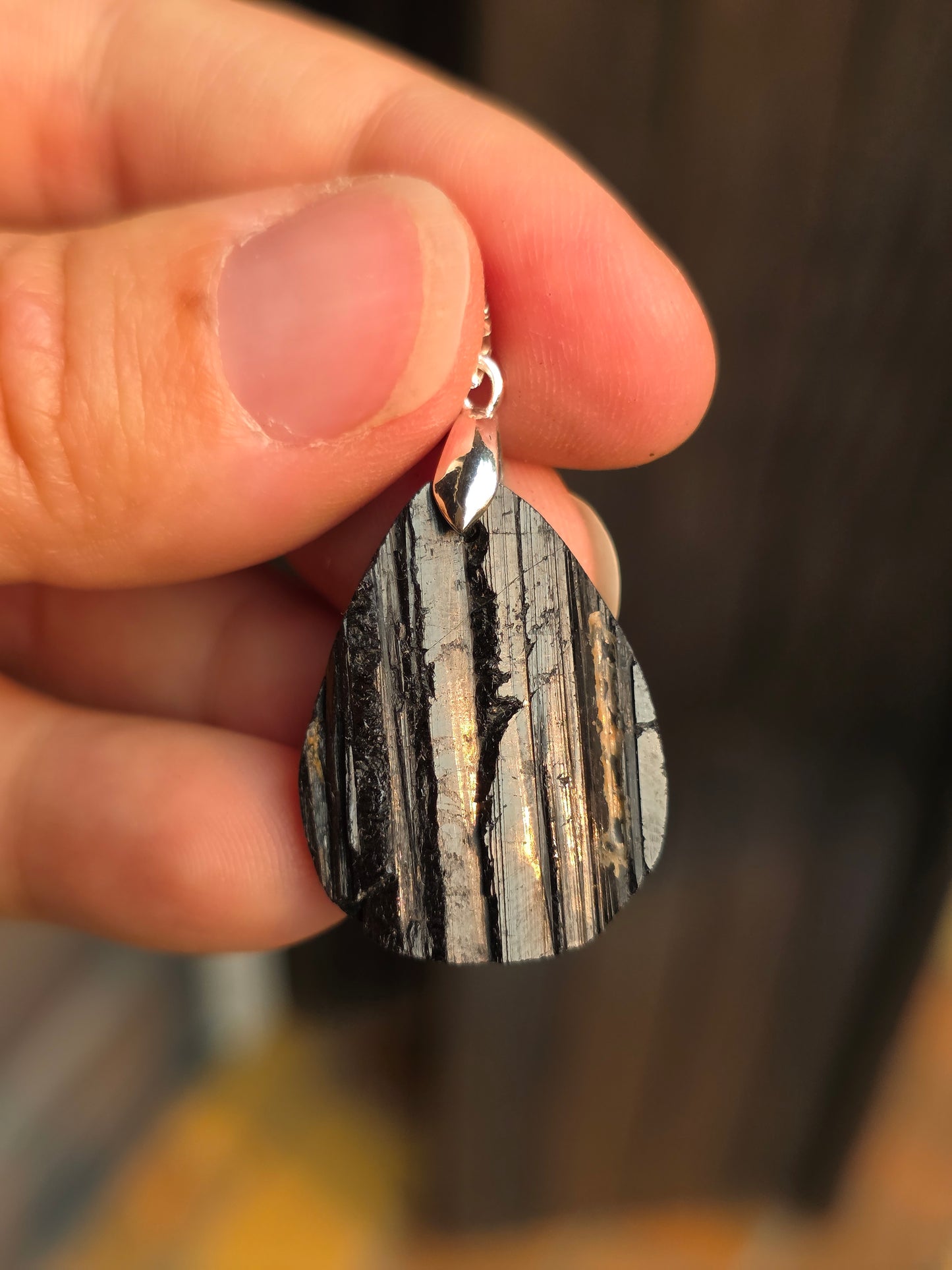 Pendentif Tourmaline noire brute n°5