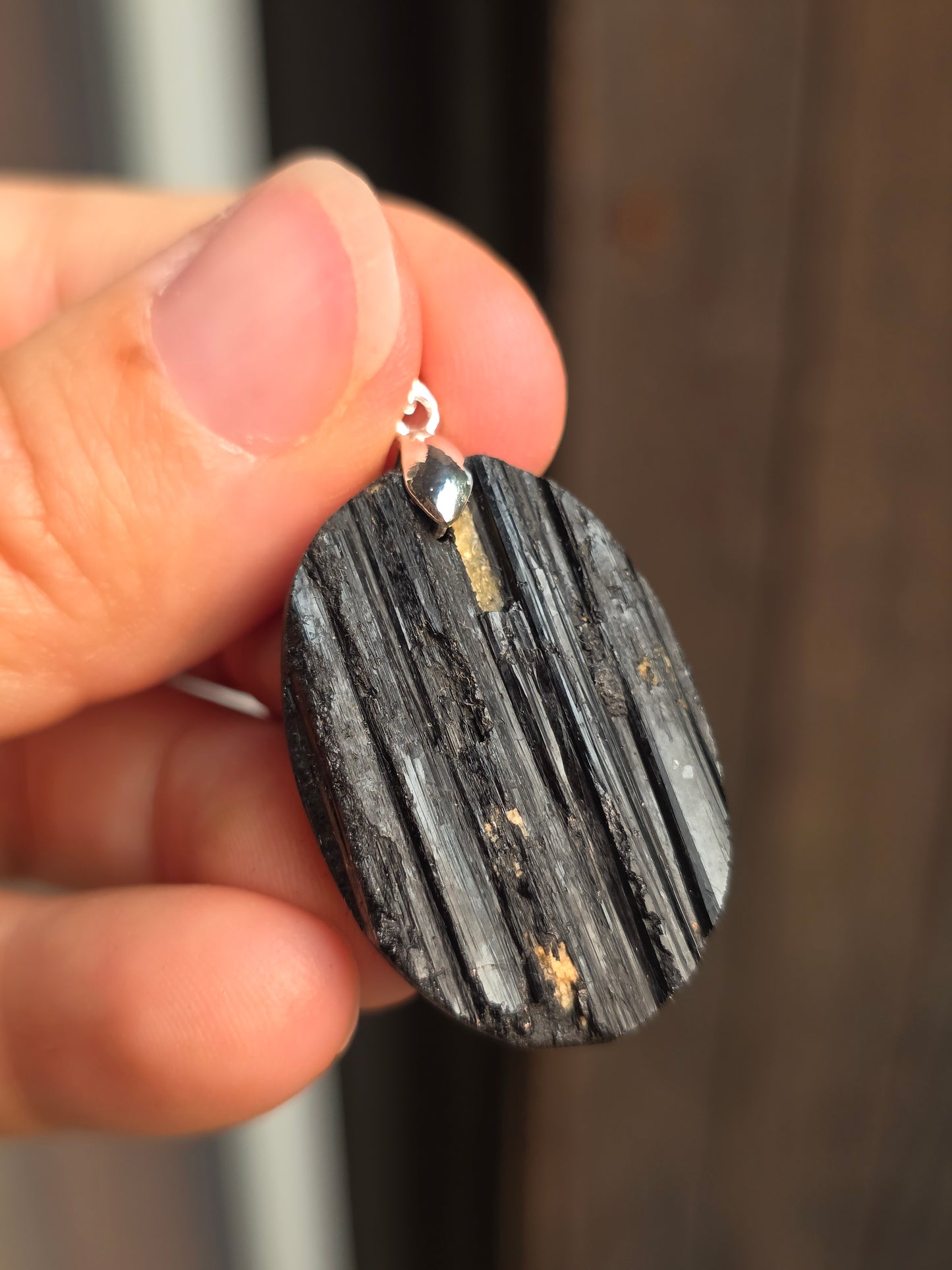 Pendentif Tourmaline noire brute n°7