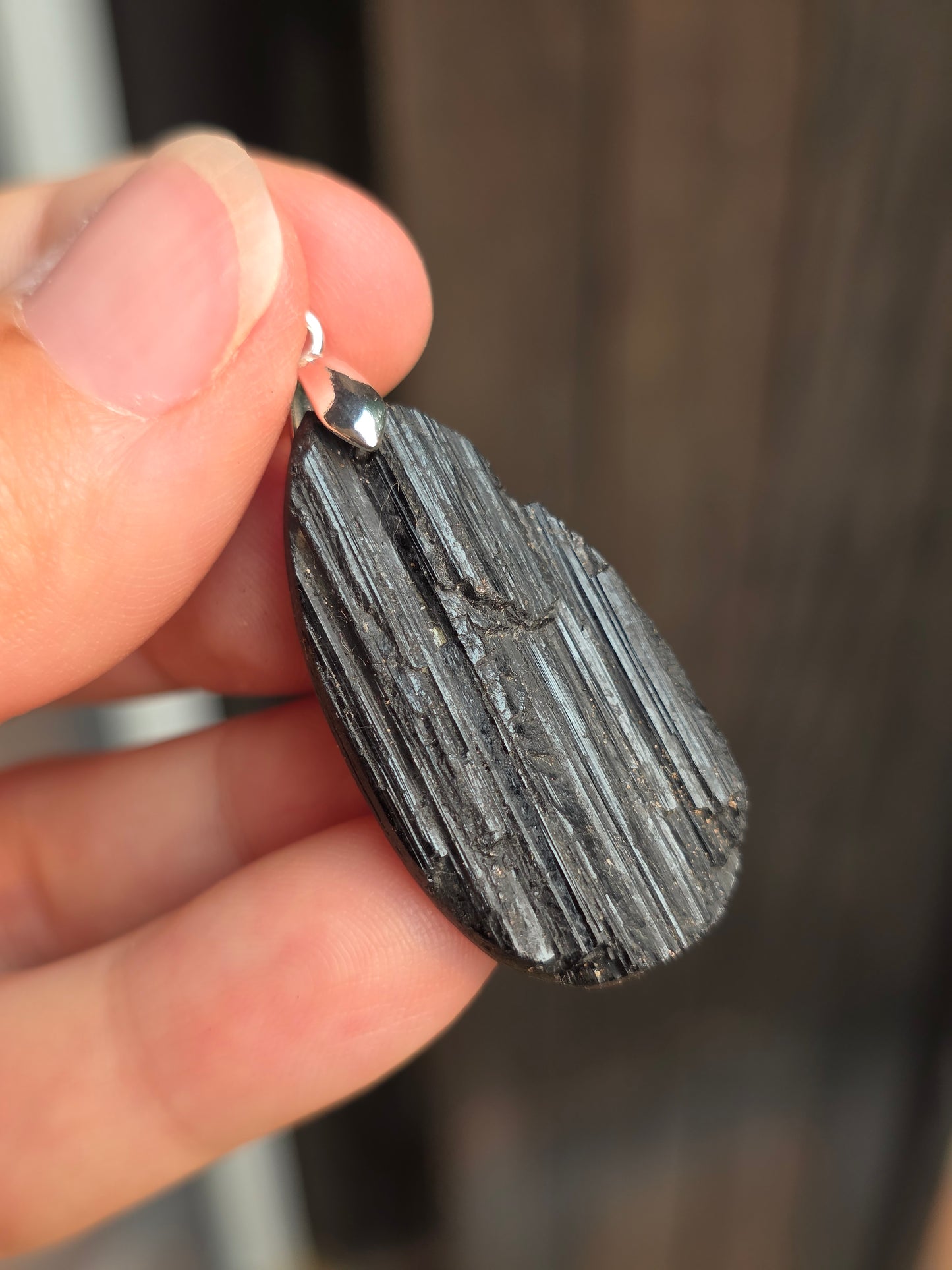 Pendentif Tourmaline noire brute n°8