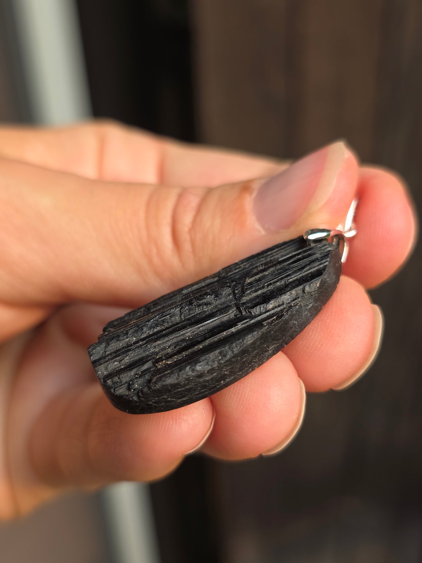 Pendentif Tourmaline noire brute n°8