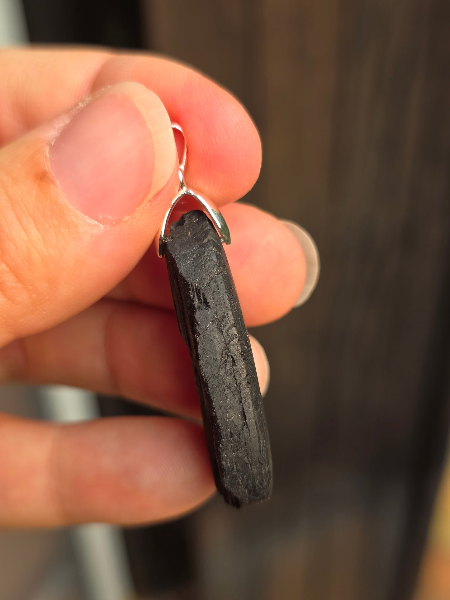 Pendentif Tourmaline noire brute n°8