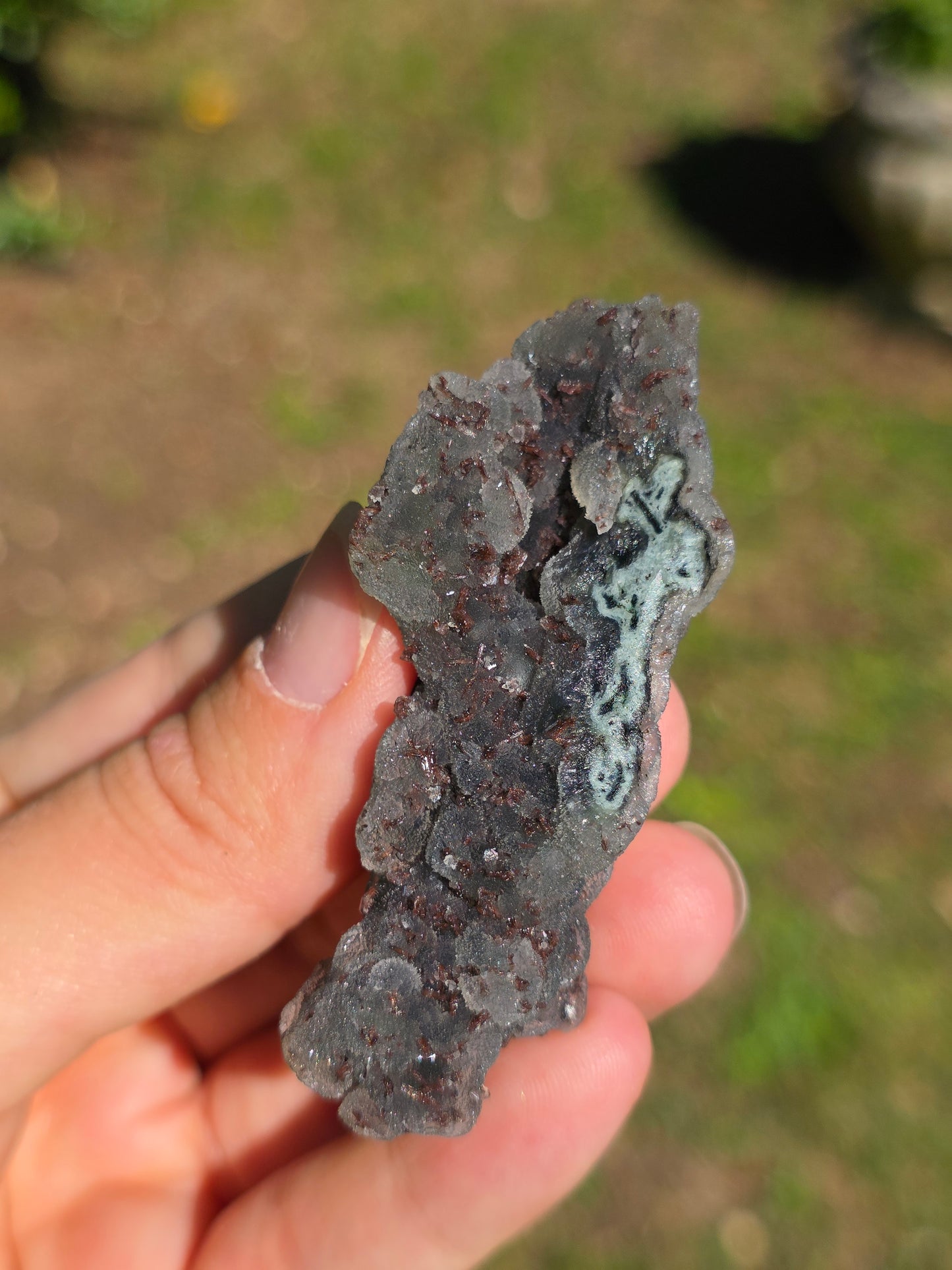 Calcédoine d'Inde avec Heulandite rouge n°18