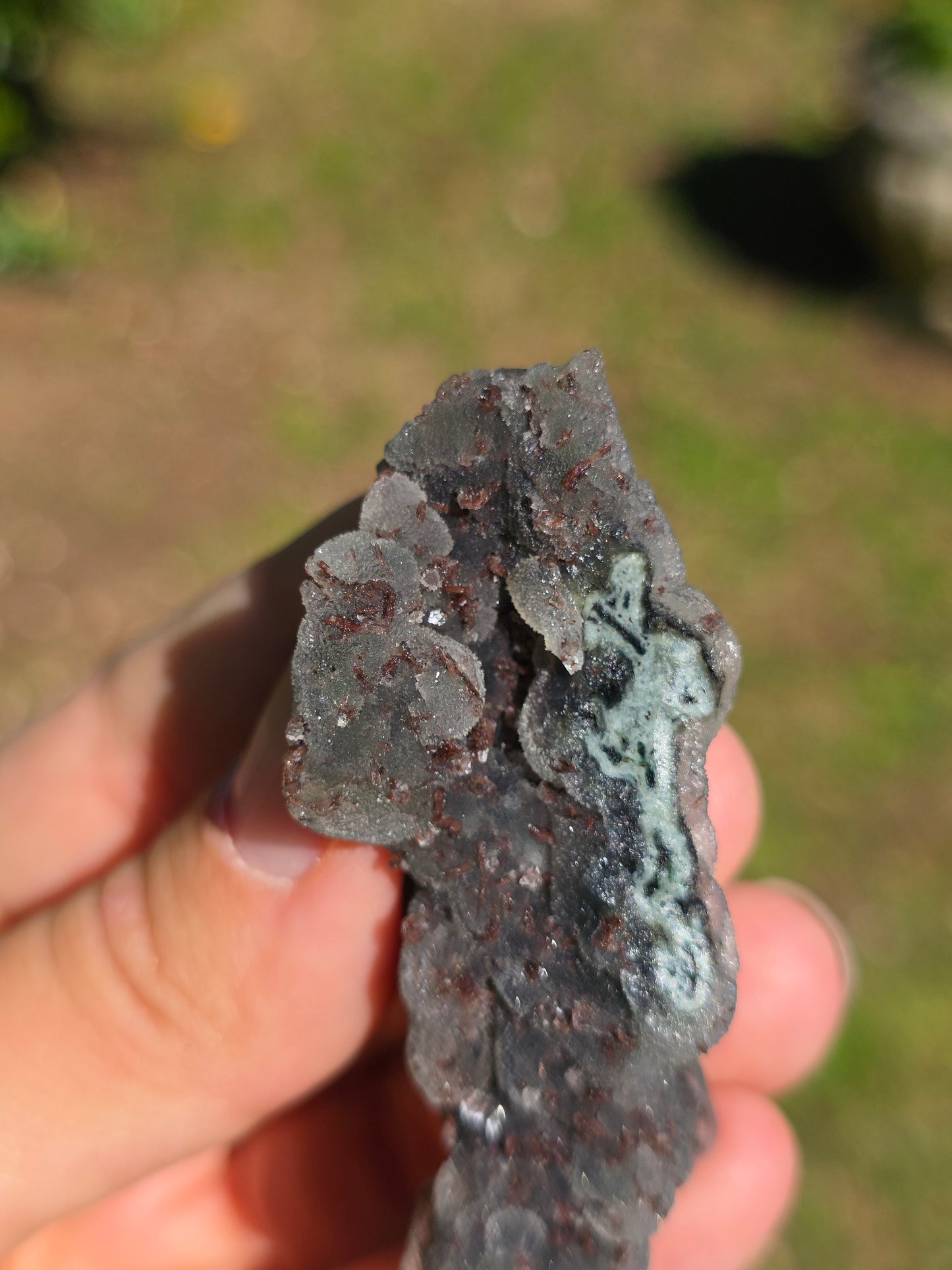 Calcédoine d'Inde avec Heulandite rouge n°18