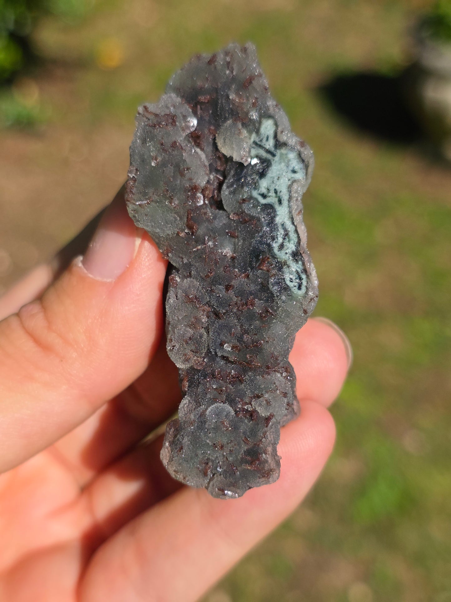 Calcédoine d'Inde avec Heulandite rouge n°18