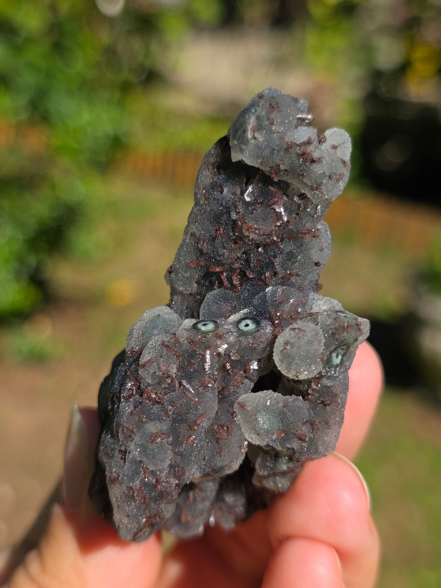 Calcédoine d'Inde avec Heulandite rouge n°19