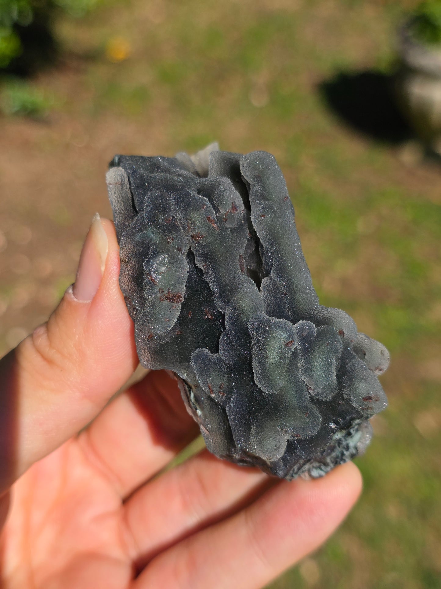 Calcédoine d'Inde avec heulandite rouge n°24