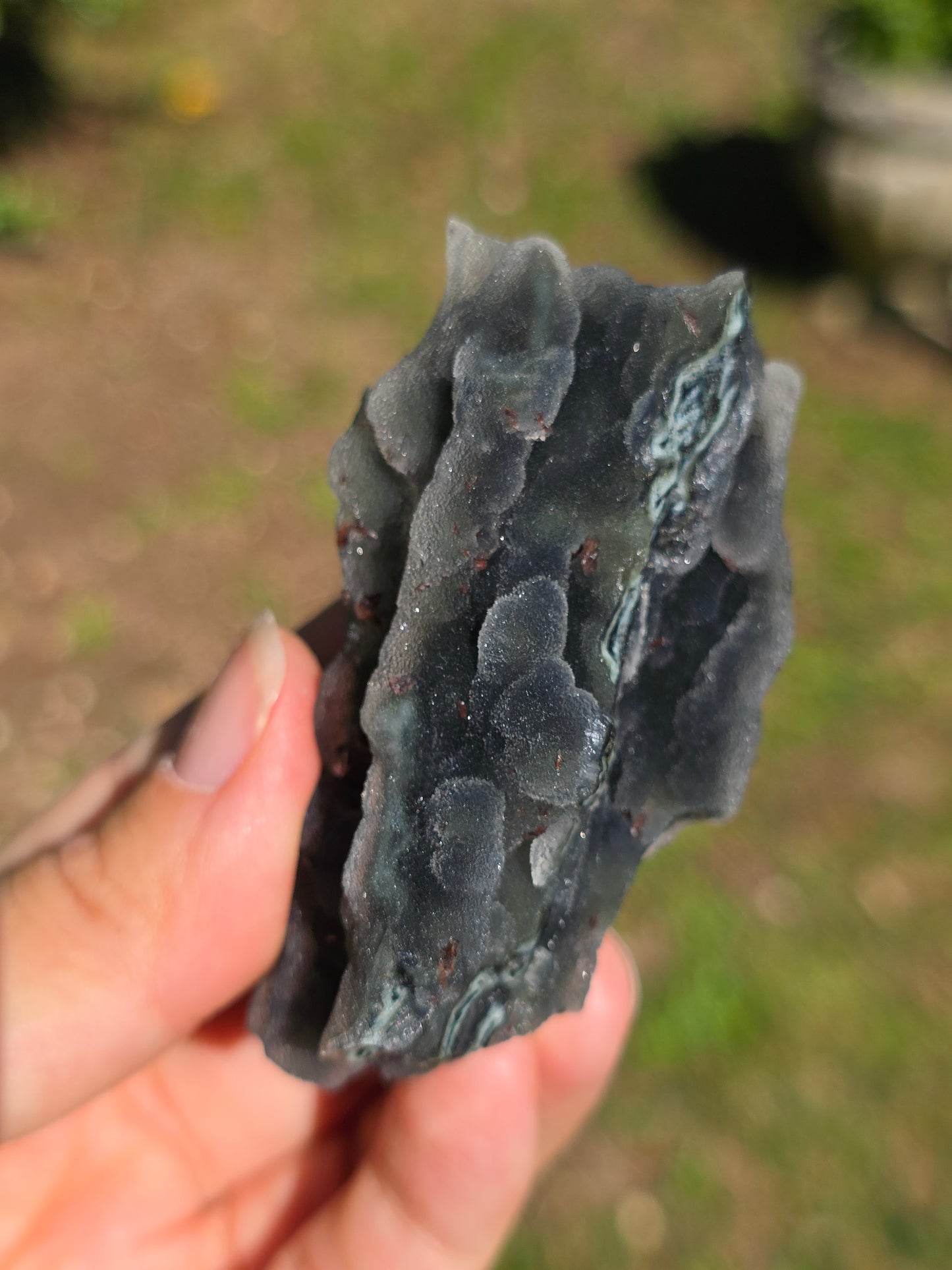 Calcédoine d'Inde avec heulandite rouge n°24