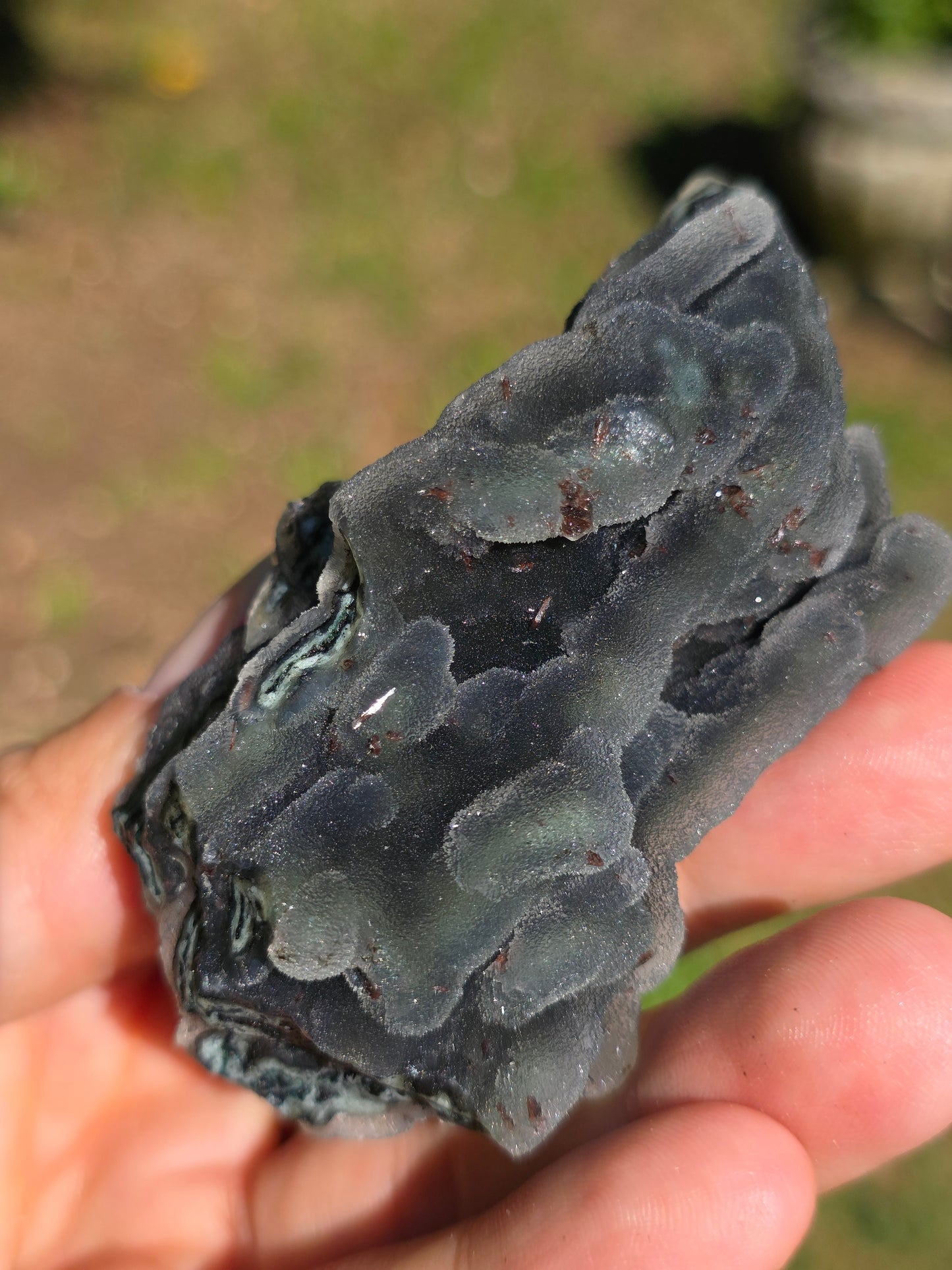 Calcédoine d'Inde avec heulandite rouge n°24