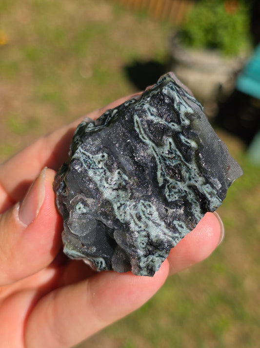 Calcédoine d'Inde avec heulandite rouge n°27