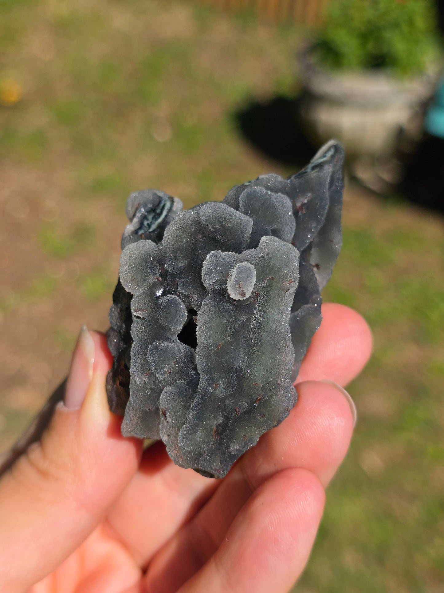 Calcédoine d'Inde avec heulandite rouge n°35