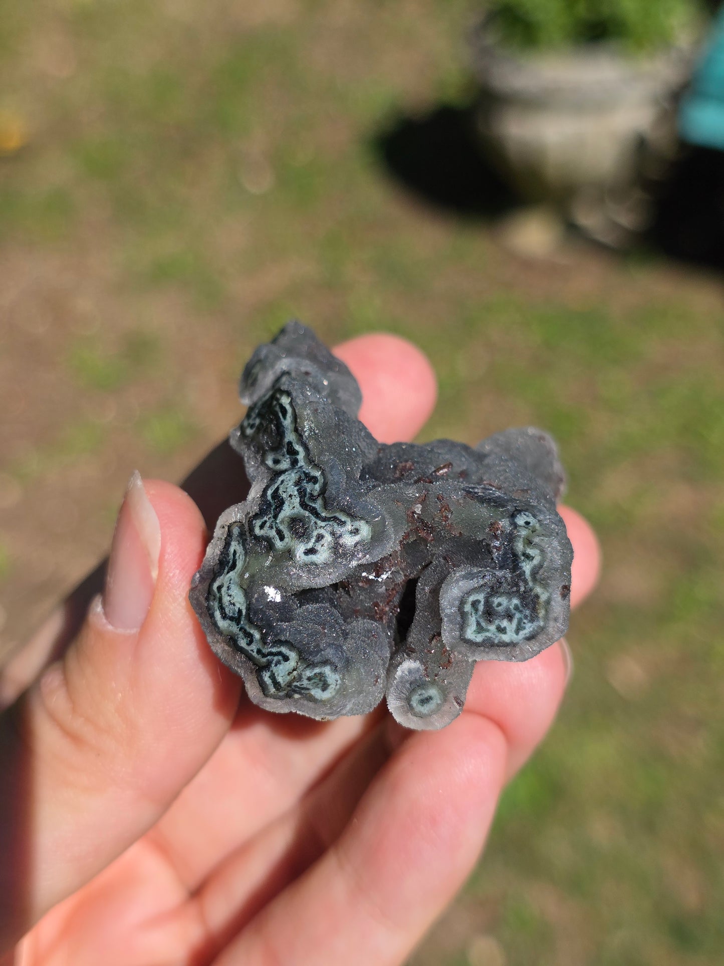 Calcédoine d'Inde avec heulandite rouge n°35