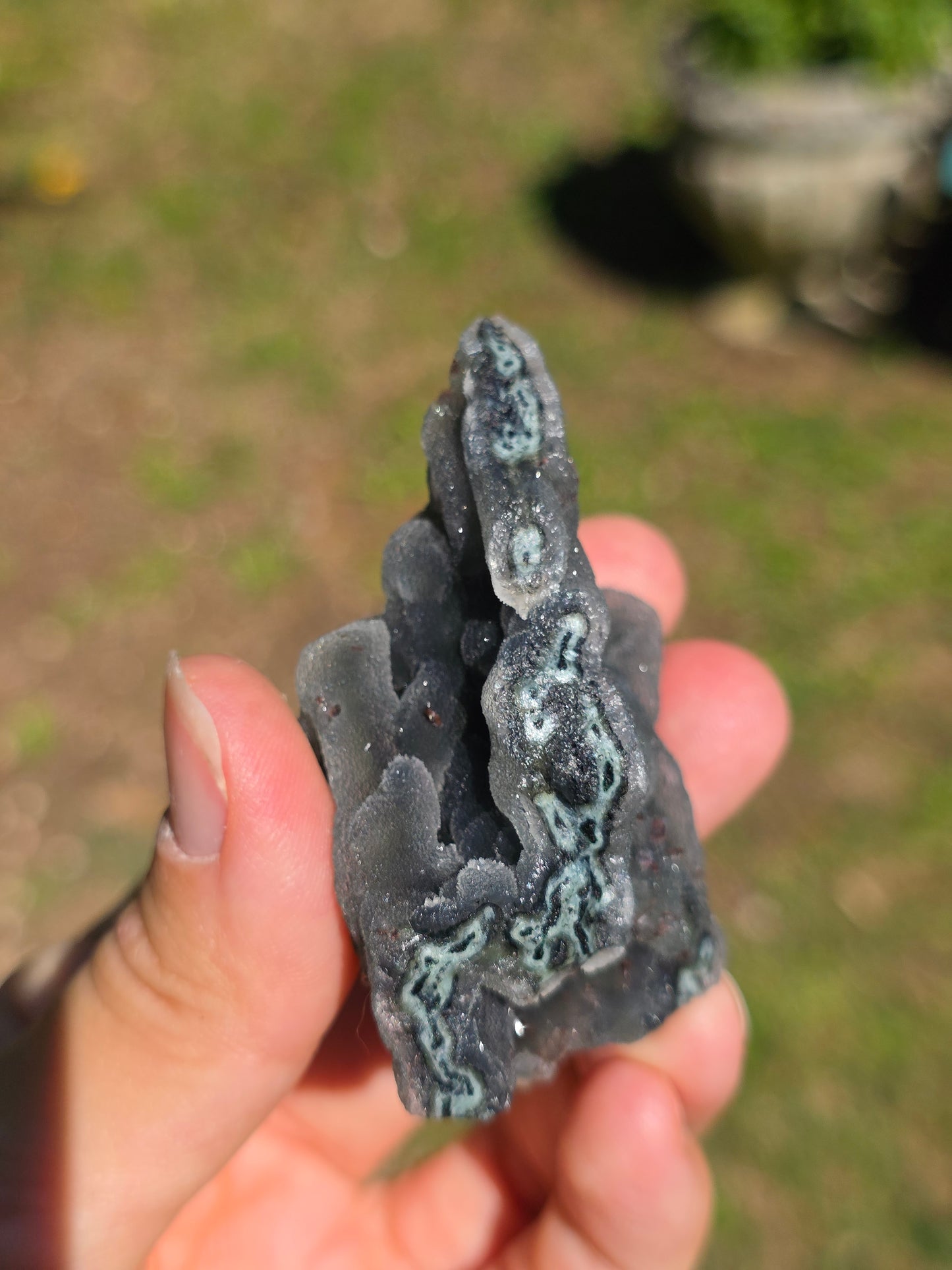 Calcédoine d'Inde avec heulandite rouge n°35