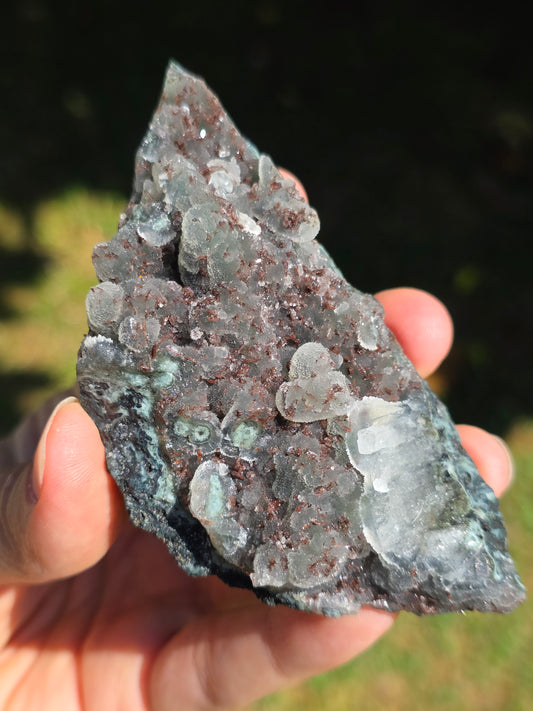 Calcédoine d'Inde avec Heulandite rouge n°46