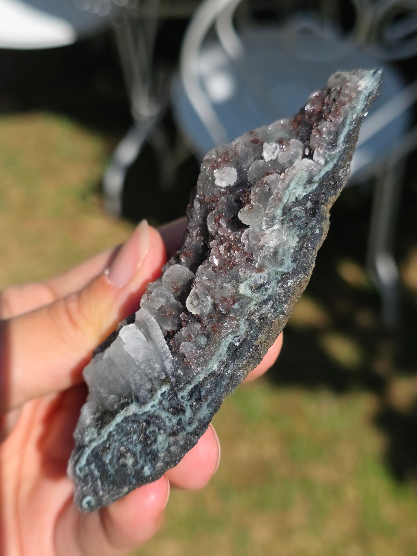 Calcédoine d'Inde avec Heulandite rouge n°46