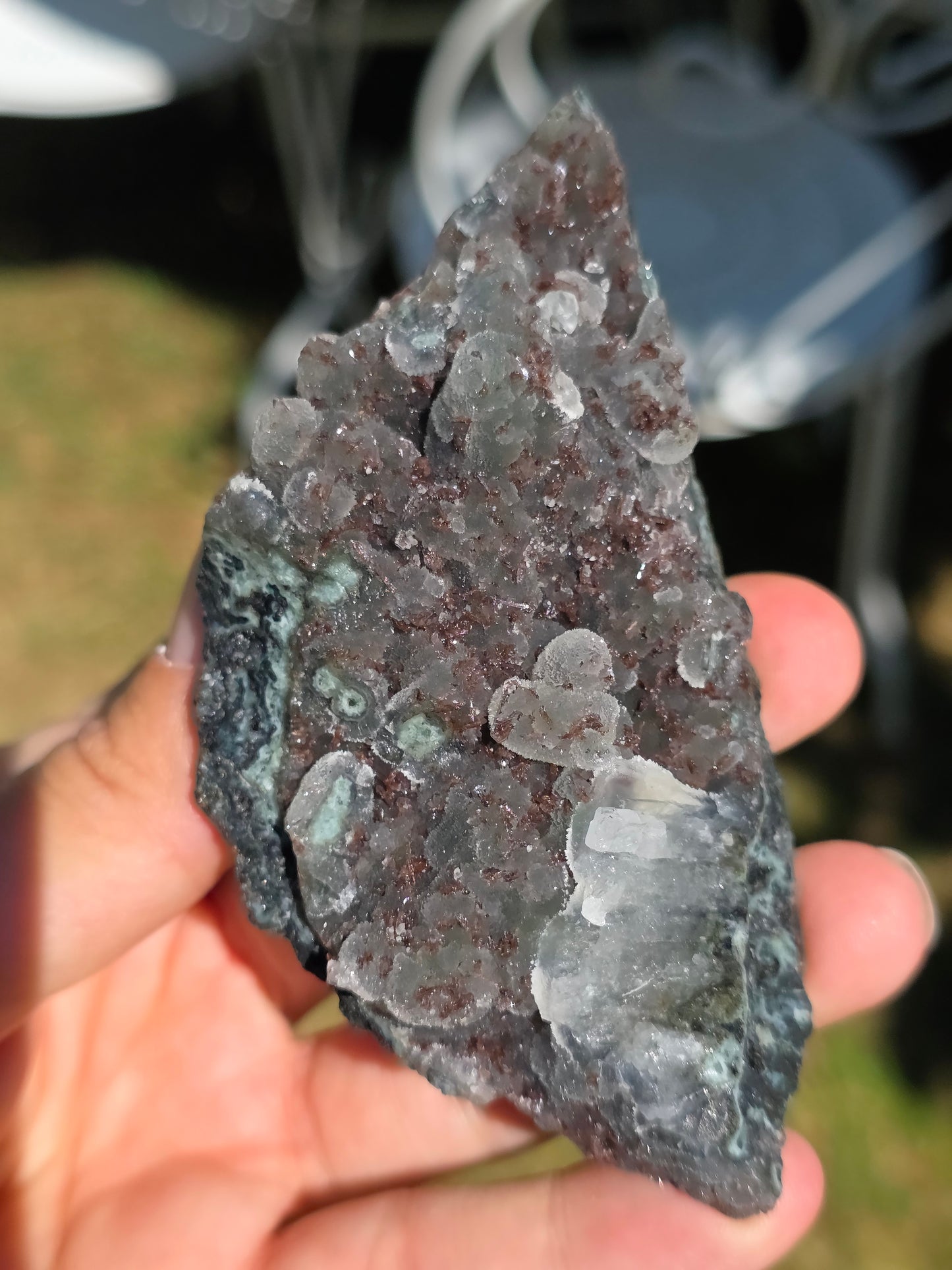 Calcédoine d'Inde avec Heulandite rouge n°46