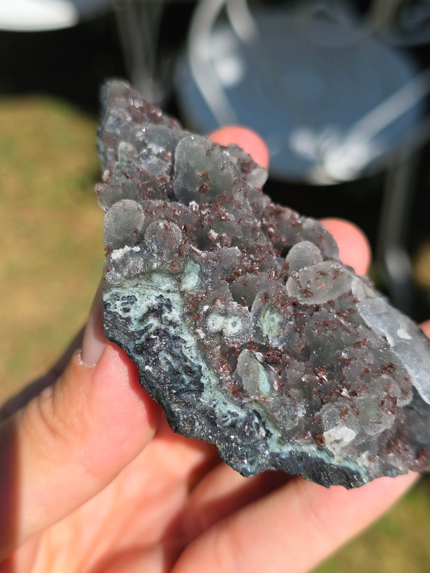 Calcédoine d'Inde avec Heulandite rouge n°46
