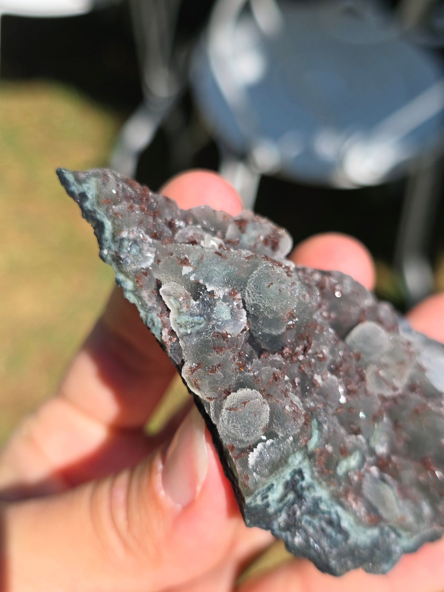 Calcédoine d'Inde avec Heulandite rouge n°46