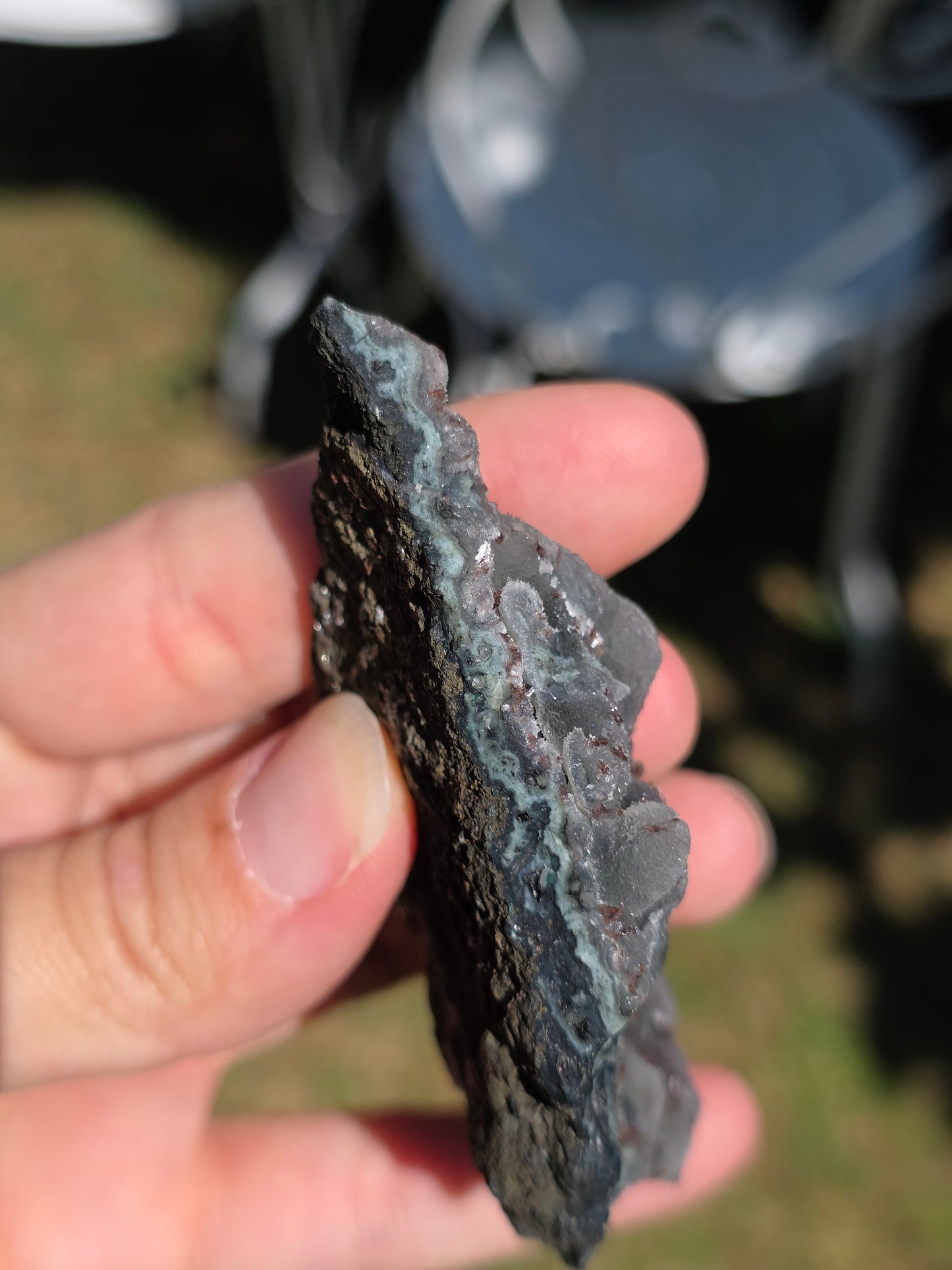 Calcédoine d'Inde avec Heulandite rouge n°46