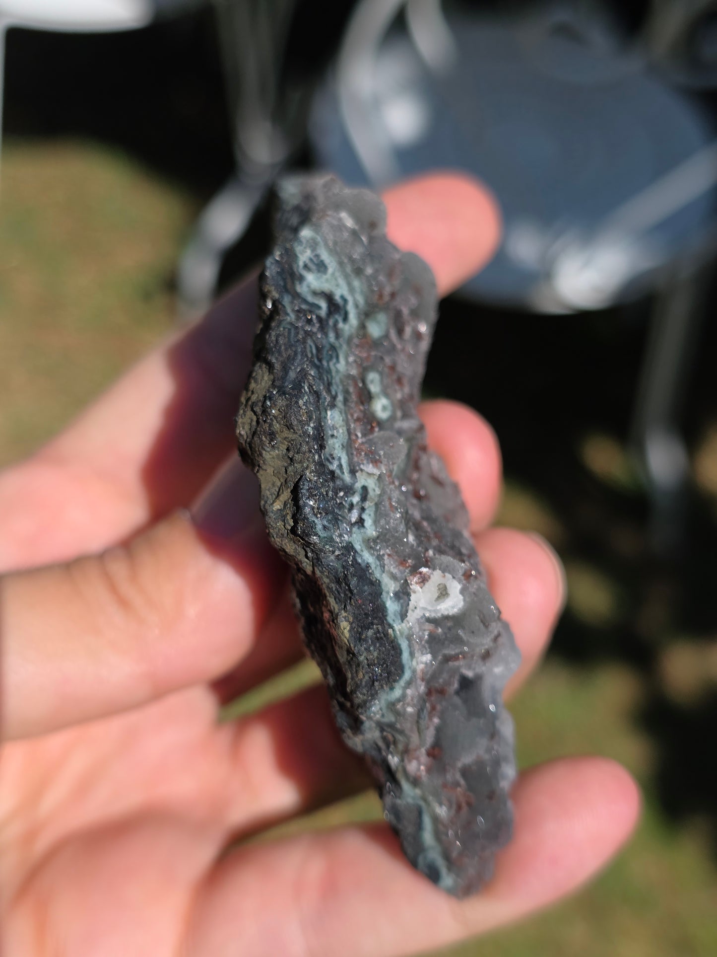 Calcédoine d'Inde avec Heulandite rouge n°46