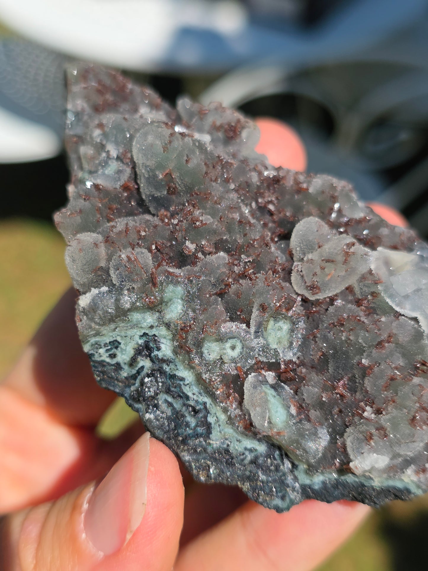 Calcédoine d'Inde avec Heulandite rouge n°46