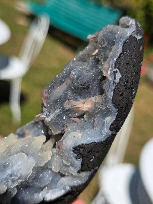 Calcédoine d'Inde avec Stilbite n°52